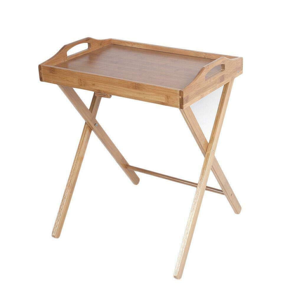 EnginDS Portable Folding TV Tray Table Stand - Wooden Round Coffee Table with Lift Top for Living Room, Kitchen, Dining & Picnic - Multi-Purpose Side Table for Coffee, Dinner & Home Decor