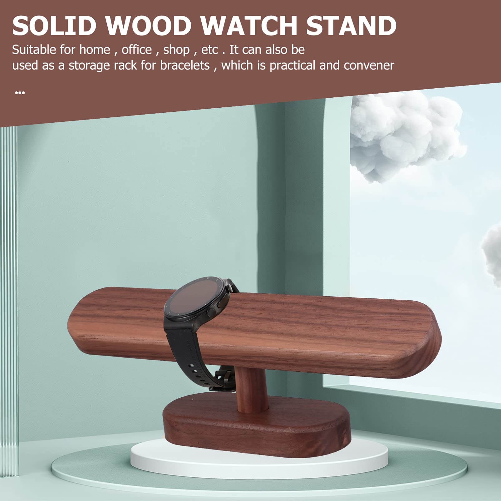 Premium Wooden Watch & Jewelry Stand - Necklace Organizer, Bracelet & Ring Display Holder - Elegant Jewelry Storage for Dresser, Vanity & Bedroom Decor