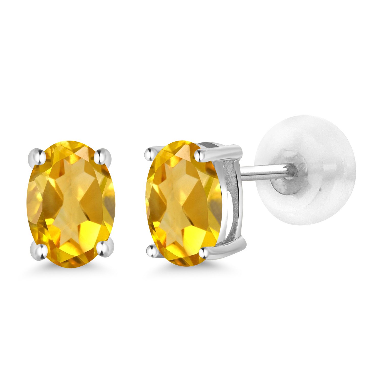 14K Gold Oval Gemstone Birthstone Stud Earrings for Women & Men | 6x4mm Oval Cut | Fine Jewelry Gift for Her, Mom, Wife | Anniversary, Birthday, Christmas Present