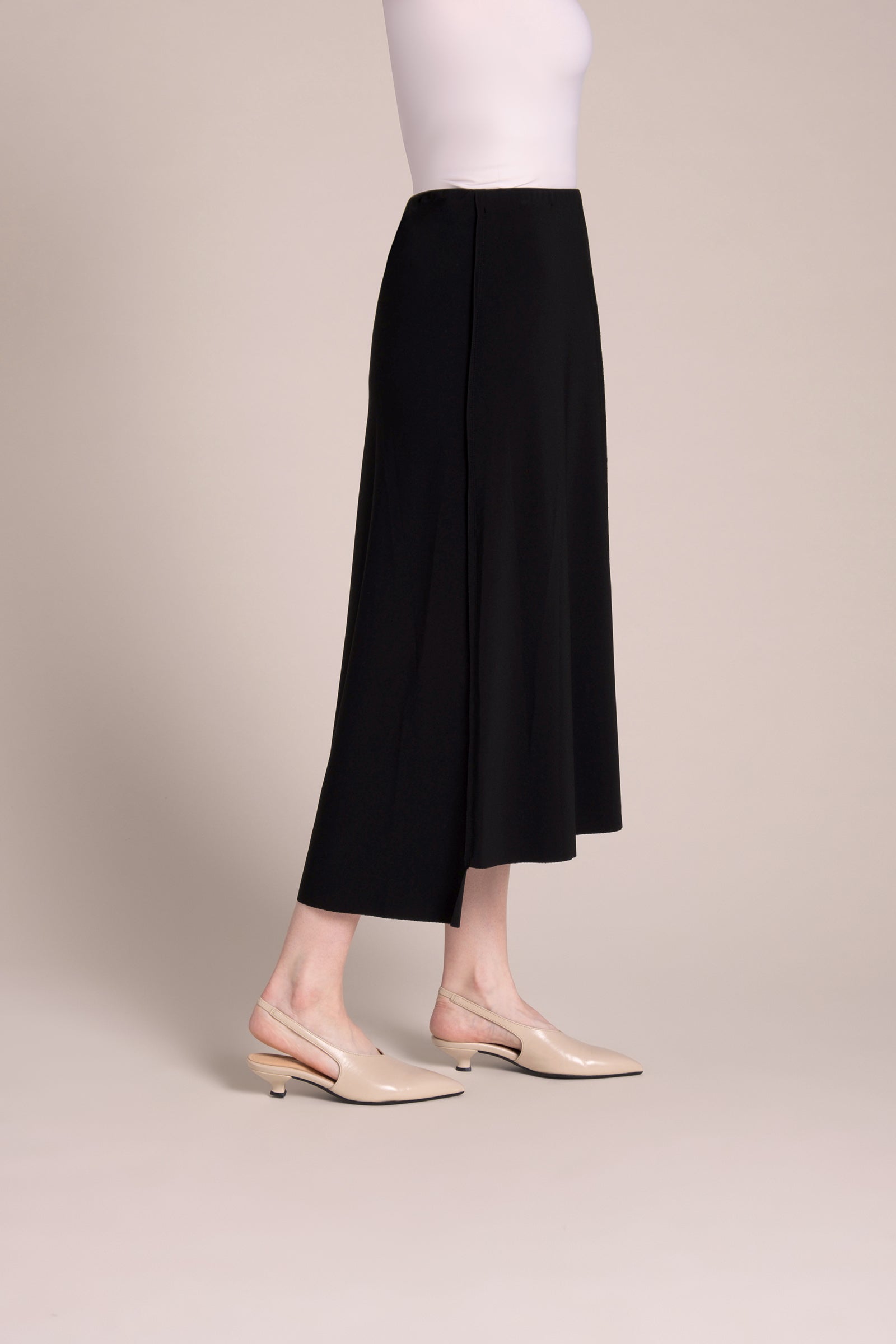Flounce A-Line Midi Skirt for Women - Elegant Black Flared Skirt with Ruffle Hem | Perfect for Office, Party & Casual Outfits