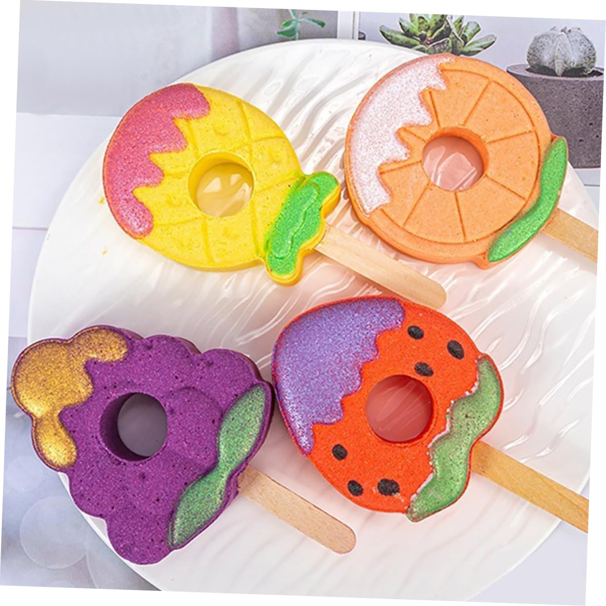 4pcs Strawberry Scented Bath Bombs for Kids - Fruit Bubble Bath Salt for Relaxation & Fun - Perfect for Birthday Gifts, Spa Day & Bathtime Play