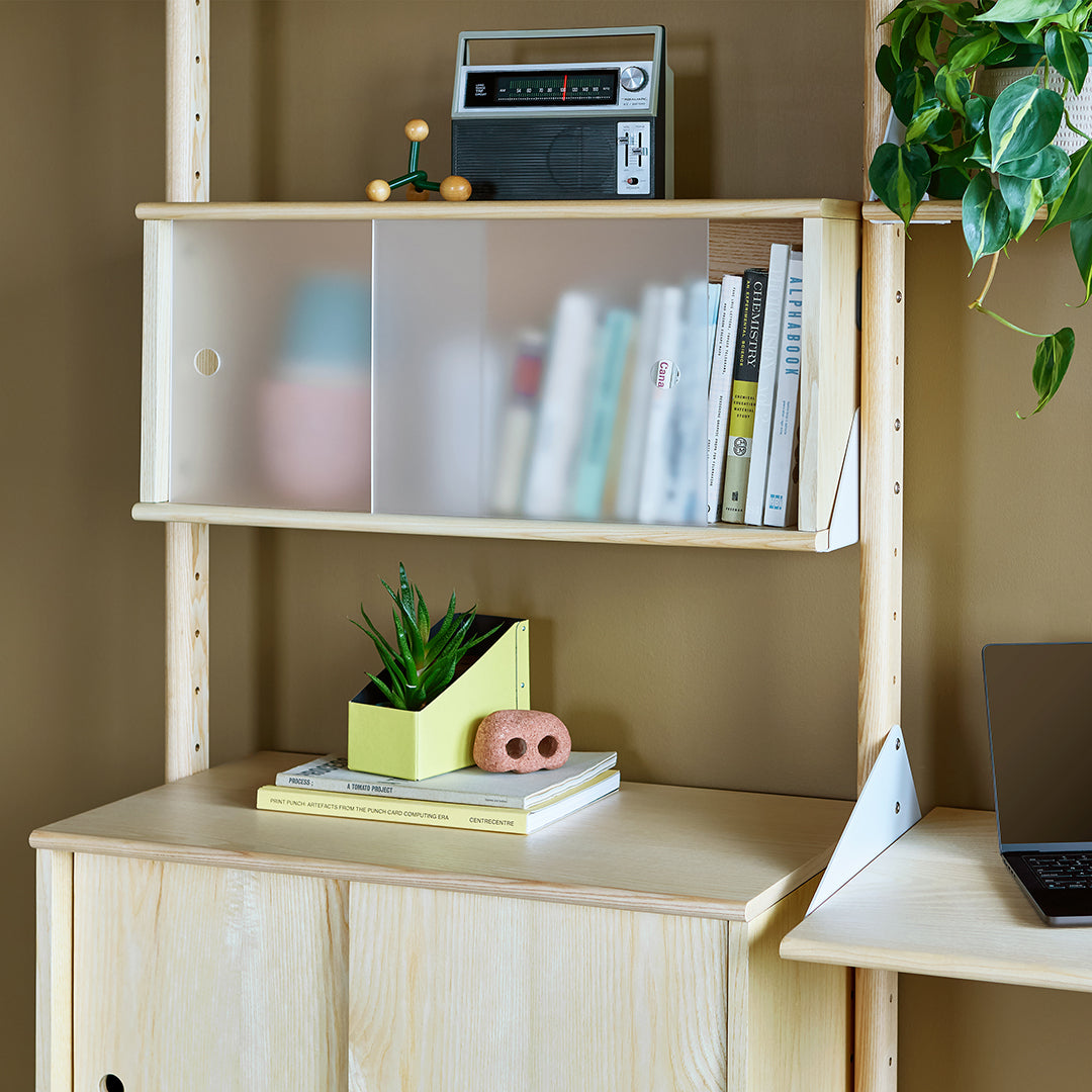 Branch 2-Tier Multi-Purpose Storage Unit with Built-in Desk - Perfect for Home Office, Dorm Room & Small Space Organization
