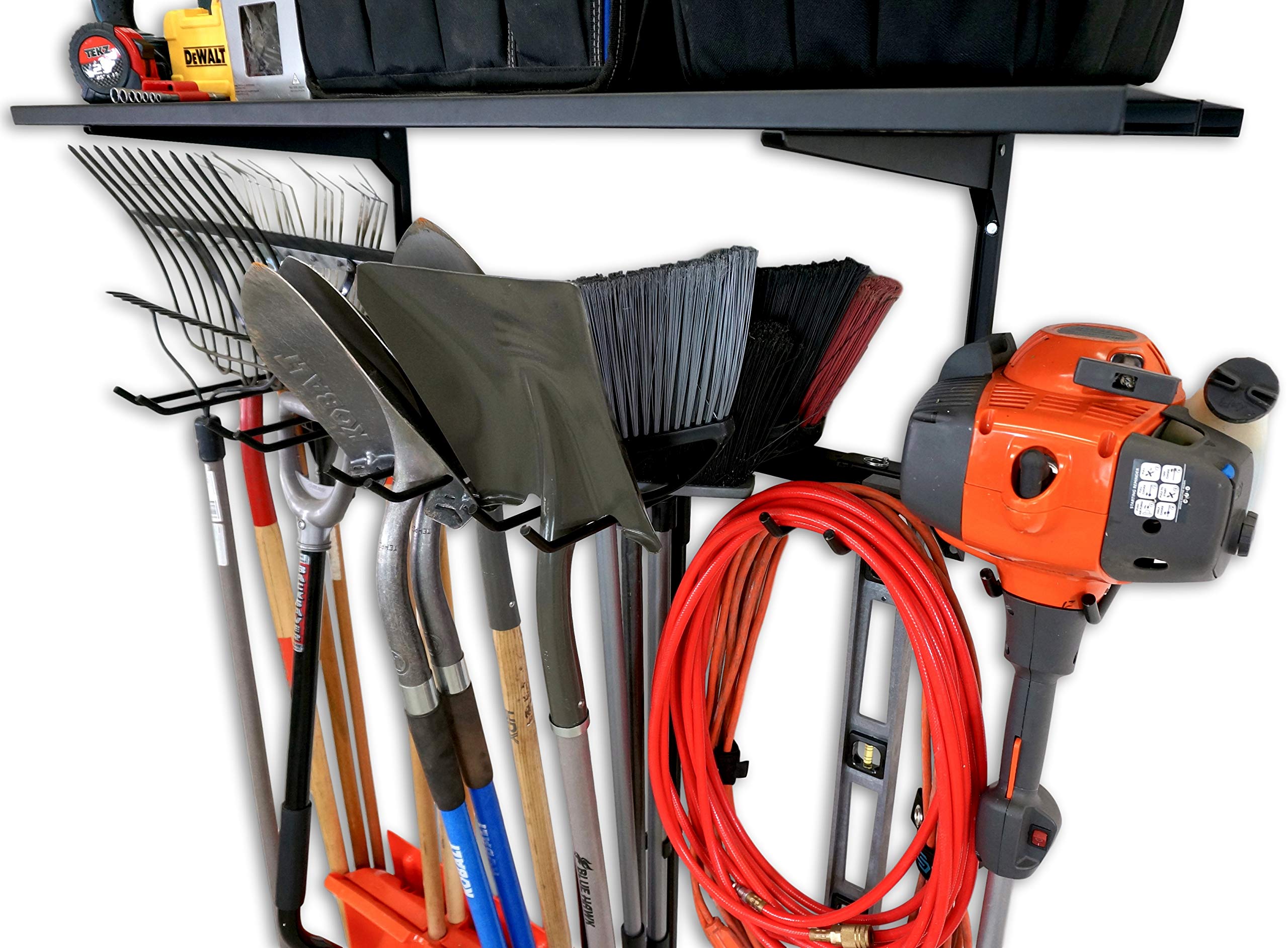 StoreYourBoard Heavy Duty Wall Mounted Storage Rack - 300 lbs Capacity Adjustable Garage Organizer with Hanging Hooks - Perfect for Skateboards, Bikes, Surfboards & Sports Equipment Storage