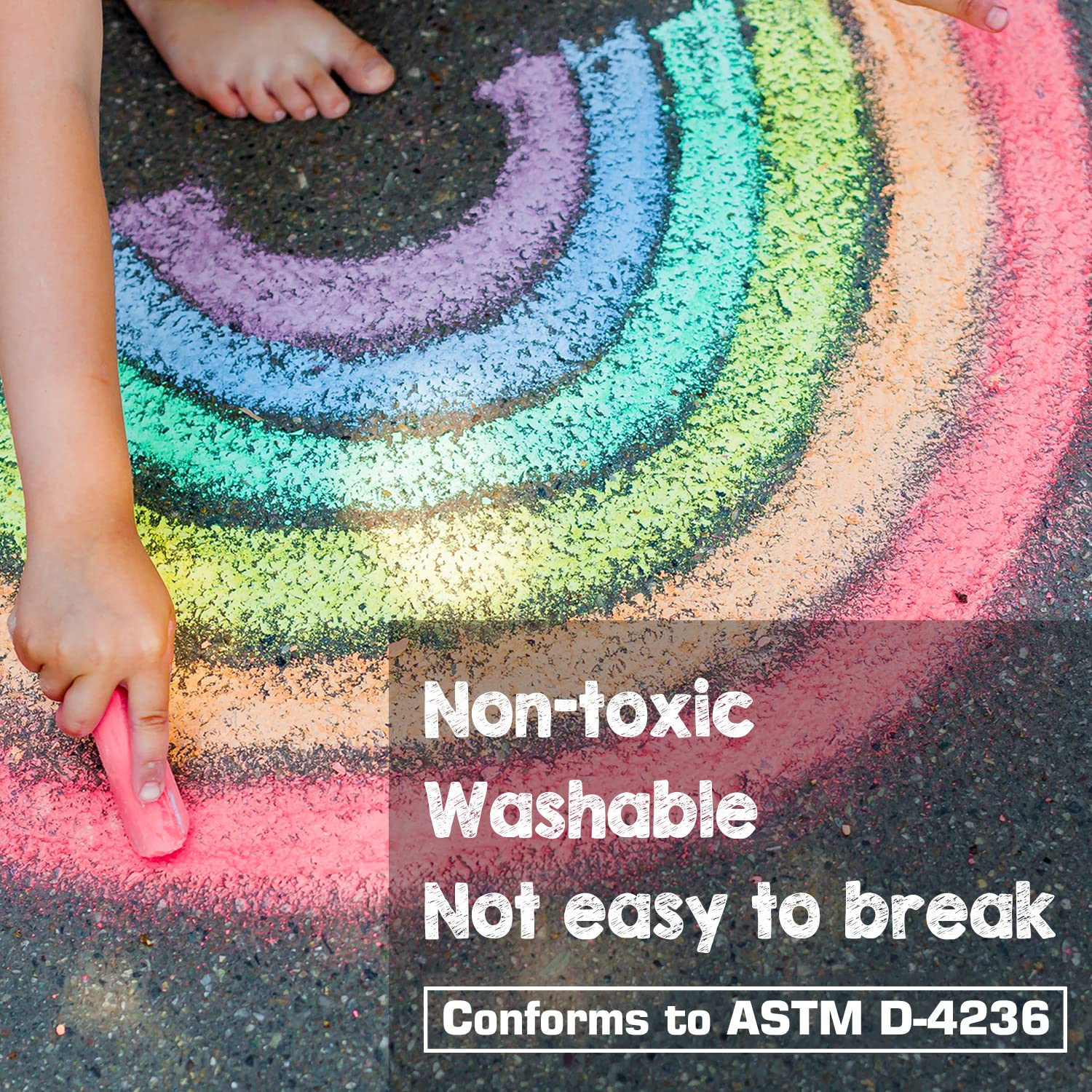 162-Pack 18-Color Non-Toxic Washable Jumbo Sidewalk Chalk Set - Outdoor Art Play, Classroom & Office Blackboard Drawing - Perfect for Kids & Adults - Great for Driveway Art, School Activities & Birthday Party Games