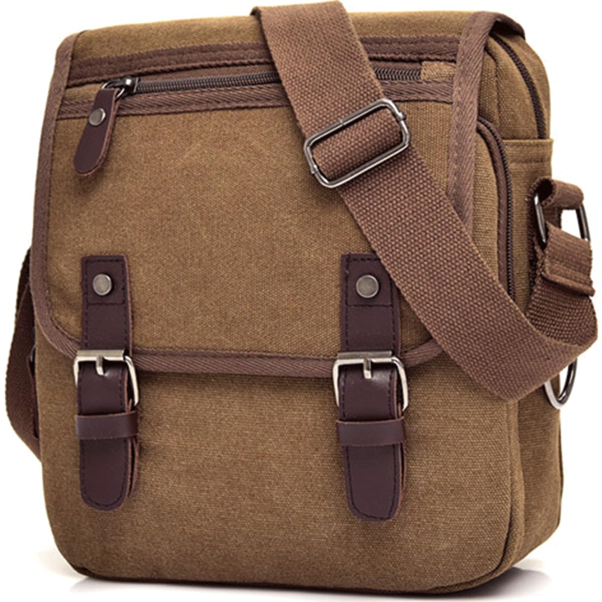 Vintage Canvas Crossbody Bag for Men & Women - Small Messenger Satchel Shoulder Bag for Work, Travel & Daily Use | Durable & Stylish Unisex Purse for Commuting, Shopping & Outdoor Activities