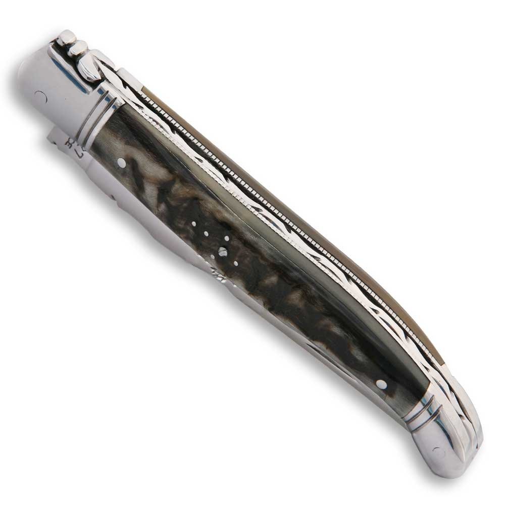 Premium Laguiole Knife with Genuine Ram Horn Handle - Handcrafted in France - Perfect for Gourmet Cooking, Outdoor Adventures & Gift Giving