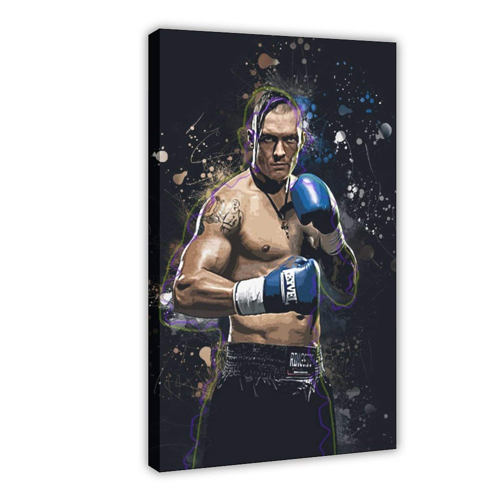 Oleksandr Usyk Boxing Art Poster Canvas Print - 24x36 Inch (60x90cm) Framed Wall Decor for Bedroom, Office, Dorm Room - Perfect Gift for Boxing Fans & Sports Enthusiasts