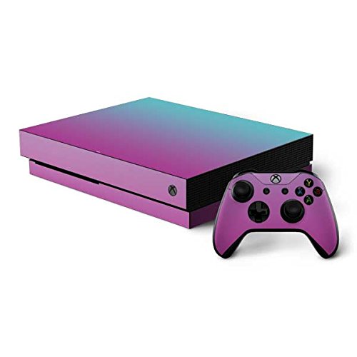 Skinit Custom Gaming Skin Decal for Xbox One X Bundle - Purple & Blue Ombre Design | Protective Vinyl Wrap for Console & Controller | Perfect for Gaming Setups & Collectors
