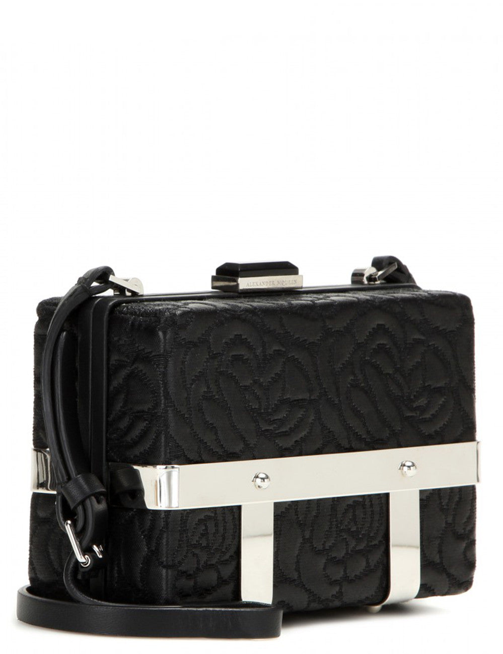 Stylish Black Roses Embossed Cage Bag - Elegant Crossbody Purse for Women, Perfect for Parties, Dates & Evening Events