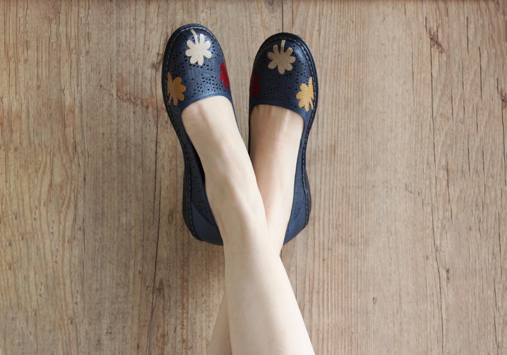J Gean Poppy Women's Comfortable Leather Shoes - Handmade in Brazil - Stylish & Durable for Work, Travel & Everyday Wear