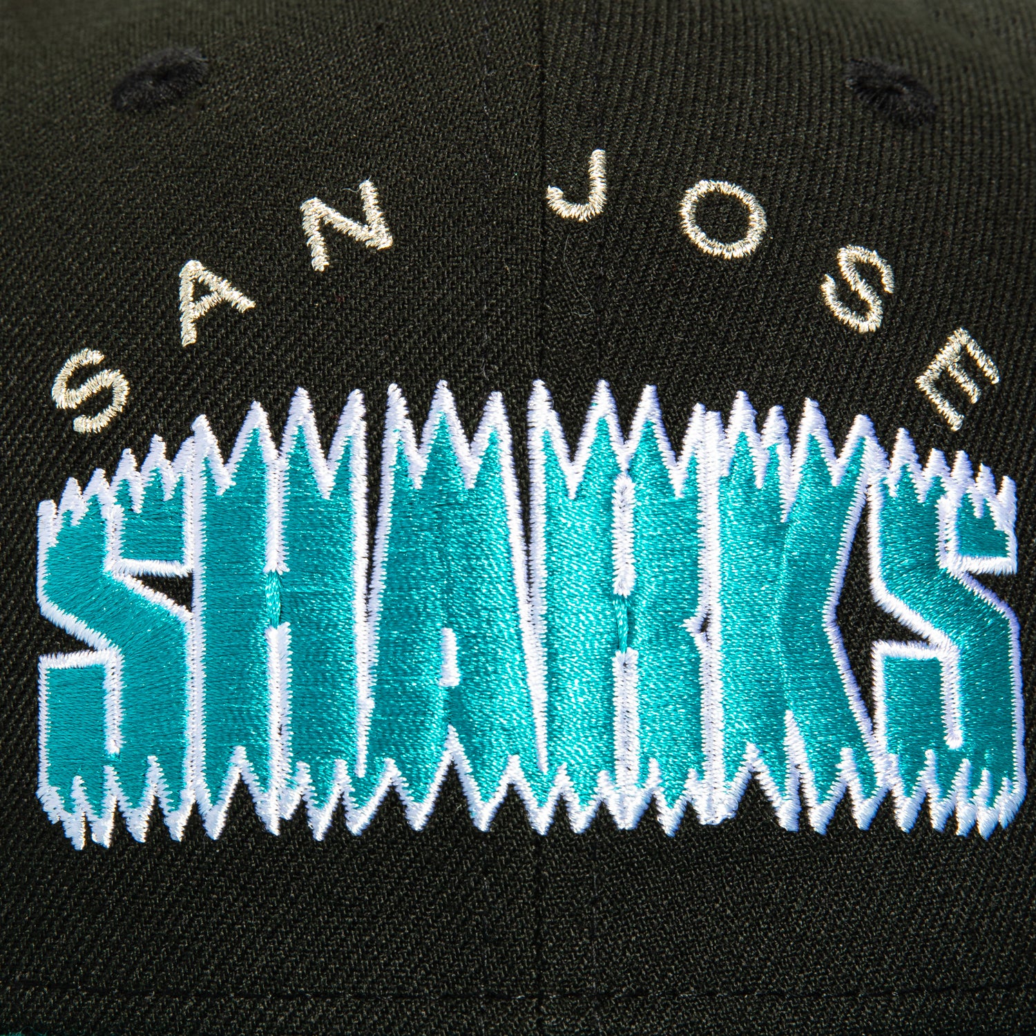 New Era 59Fifty San Jose Sharks Logo Patch Snapback Hat - Black & Teal Adjustable Baseball Cap for Men & Women | Perfect for Sports Games, Streetwear Fashion & Fan Collections