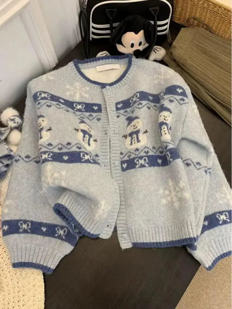 2024 Women's Autumn Winter Fashion Patchwork Single Breasted Knit Cardigan Sweater - Round Neck Long Sleeve Tops with Scarf Set for Casual Outfits & Office Wear