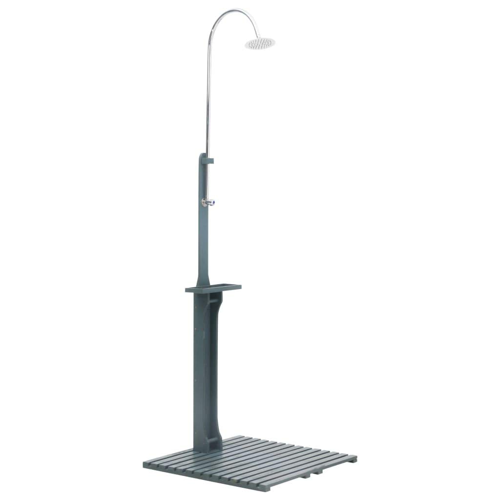 Gecheer Freestanding Portable Outdoor Shower - Anthracite Wood Spa Set for Camping, Beach, Poolside, Backyard & Farm Use | Perfect for Patio, Garden & Outdoor Relaxation