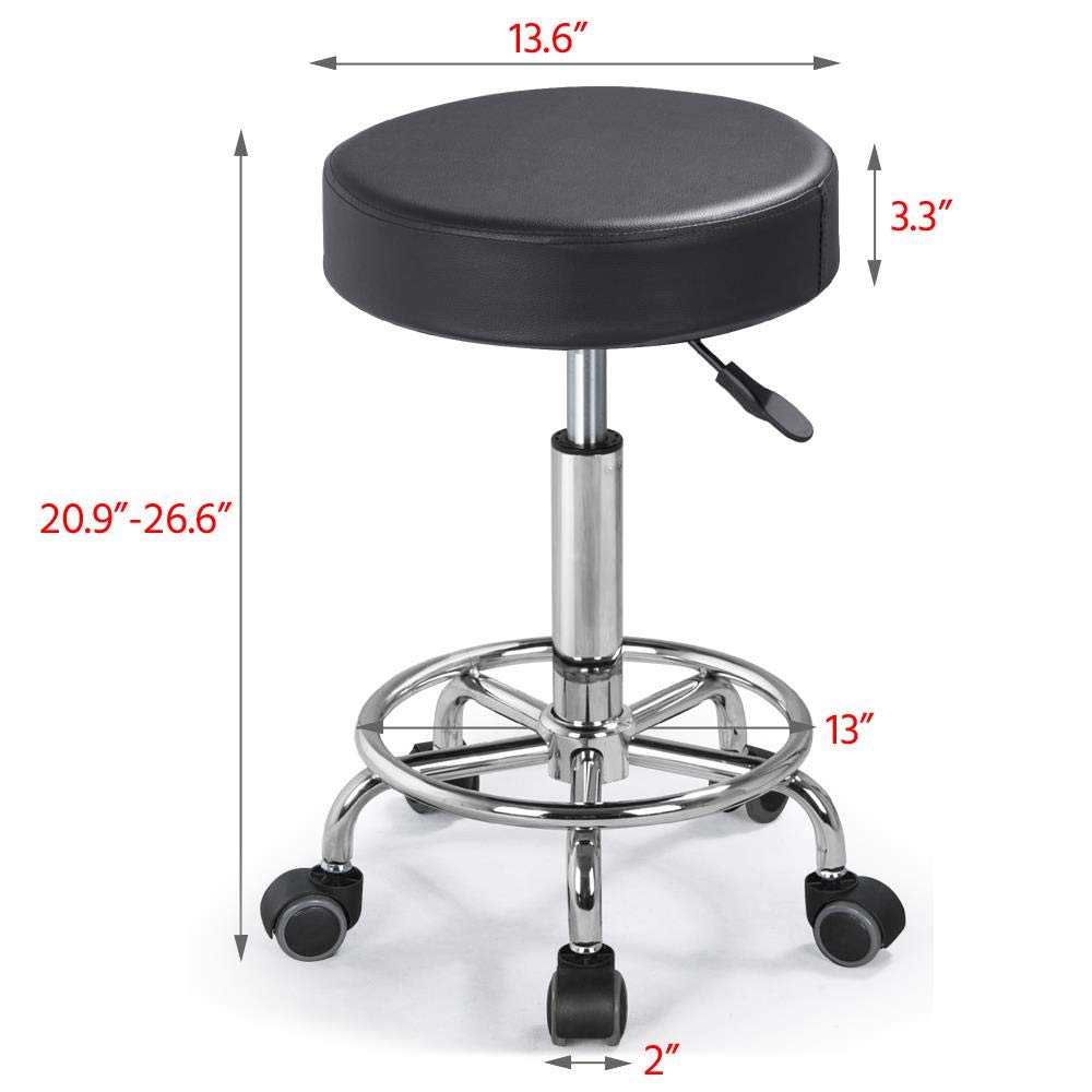 Yaheetech Professional 3-Section Folding Massage Table with Adjustable 360° Swivel Stool - Portable Spa Bed & Salon Chair Set for Tattoo, Beauty, Physical Therapy & Home Use