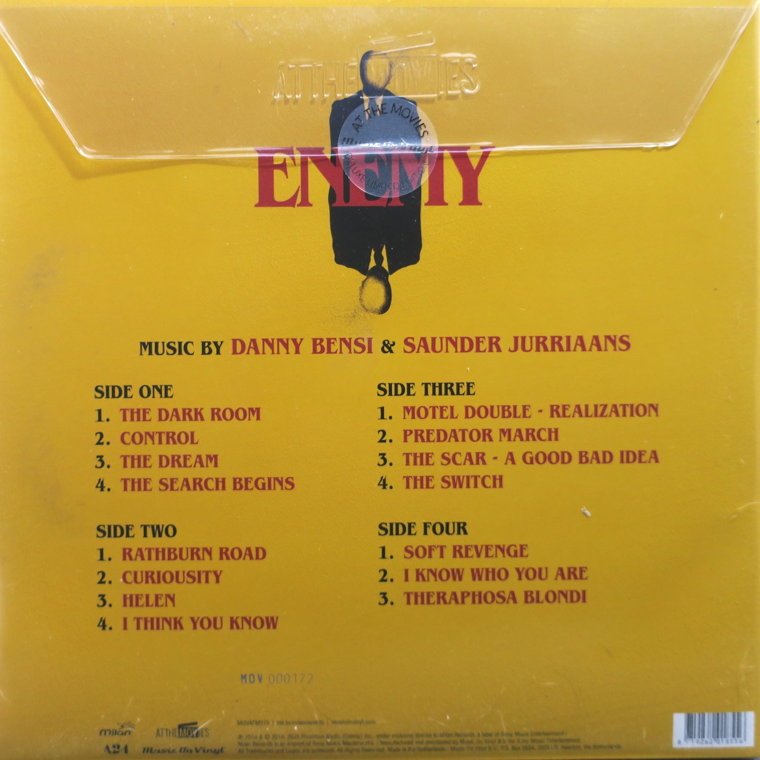 ENEMY Movie Soundtrack by Denis Villeneuve - Limited Edition 180g Yellow Vinyl 2LP Record - Perfect for Film Collectors & Audiophiles