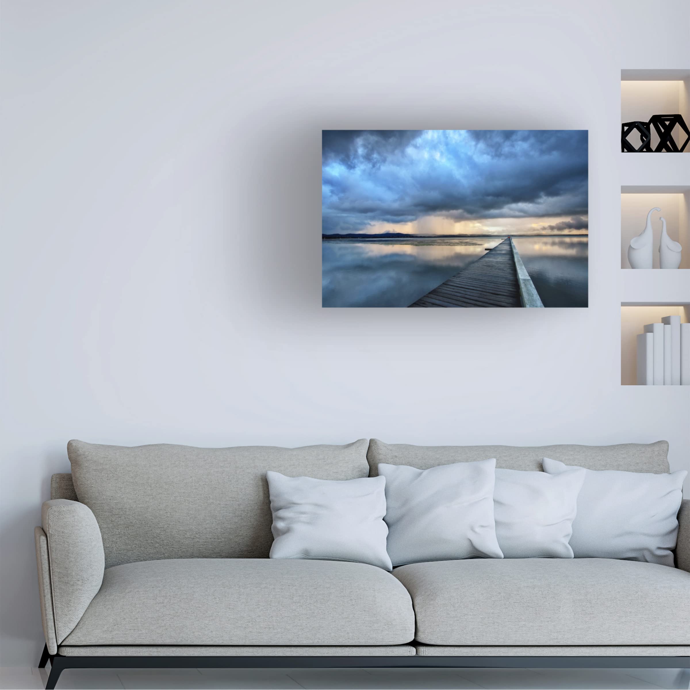 Stormy Walk Canvas Art Print by Beata Czyzowska Young - Modern Coastal Wall Decor for Living Room, Bedroom & Office - Handmade Gallery Wrapped Ready to Hang