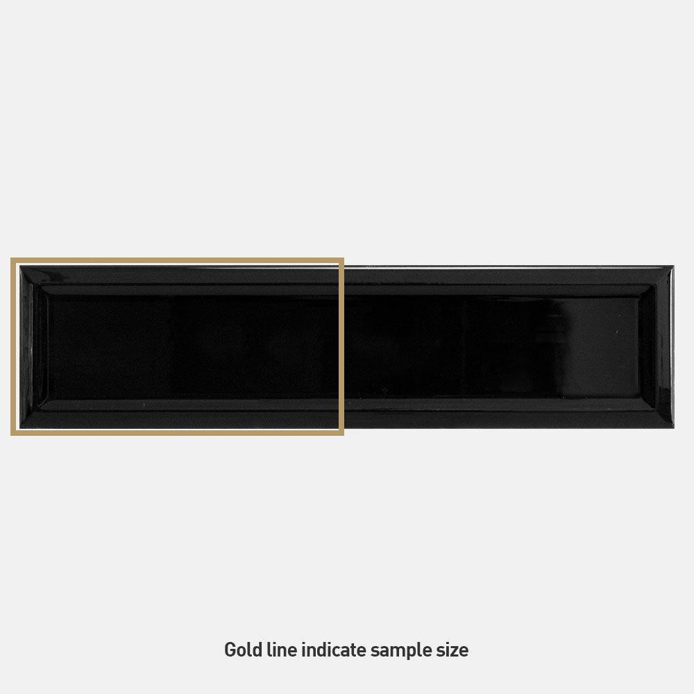 Metro Black Frame 68x280 Glossy Subway Tile - Premium Ceramic Wall Tile for Kitchen Backsplash, Bathroom & Shower - Easy to Clean & Waterproof