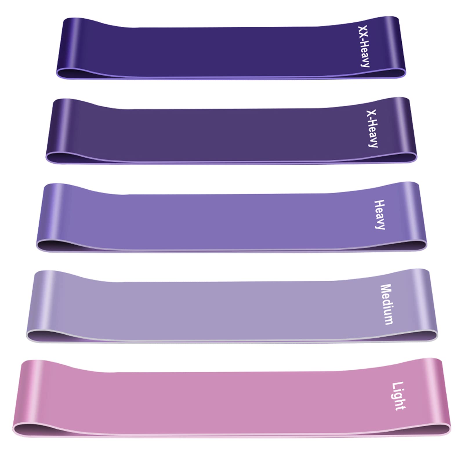 5 Levels Resistance Bands Set of 5 - Premium Elastic Fitness Bands for Yoga, Pilates, Glute Workout, Crossfit & Home Training - Skin-Friendly Exercise Bands for Strength Training & Muscle Recovery