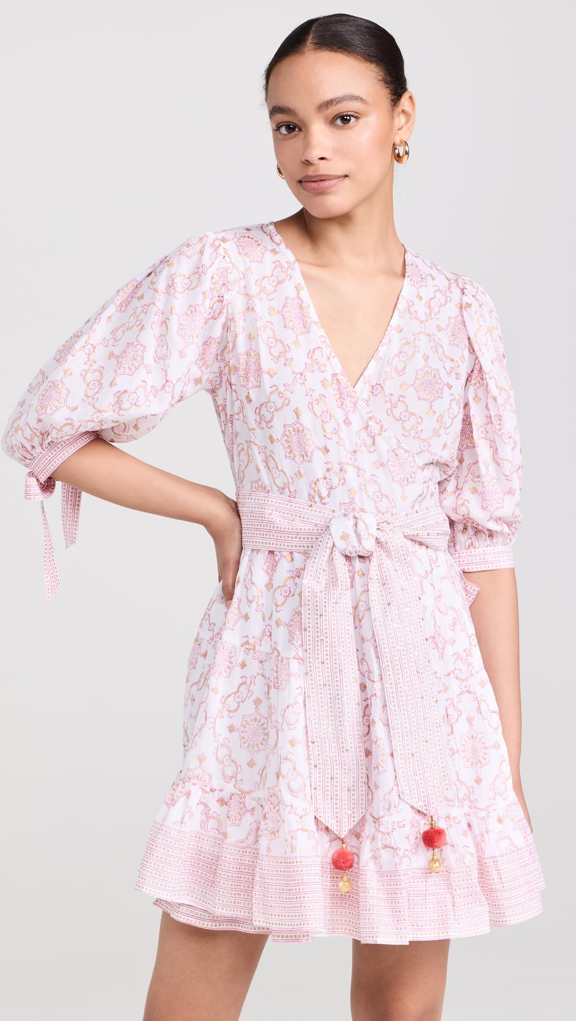 BELL Women's Lucy Wrap Dress - Flattering V-Neck, Sleeveless, Midi Length for Casual & Office Wear | Perfect for Summer, Parties & Work Outfits