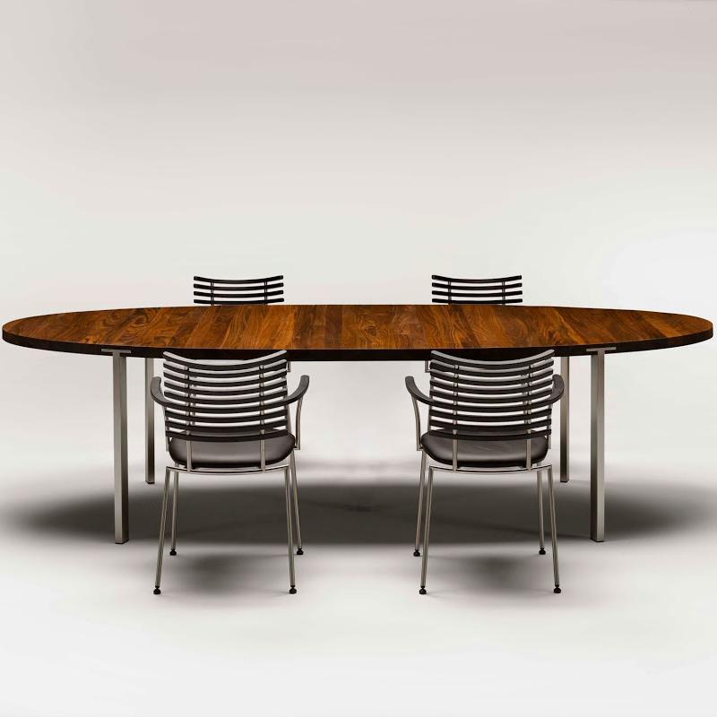 GM2100 Oval Extension Dining Table - Expandable Kitchen Table for 6-8 People - Perfect for Family Gatherings & Dinner Parties