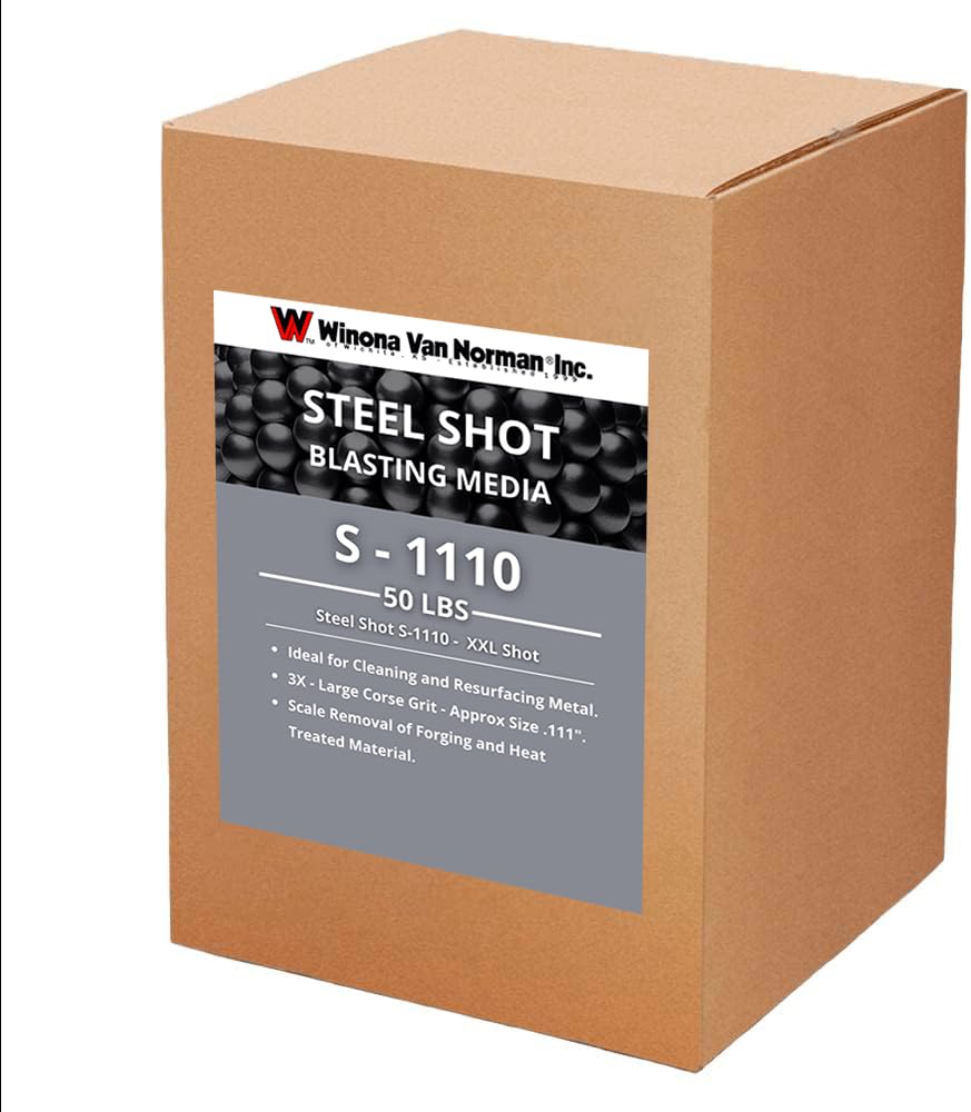Steel Shot S-1110 - Premium Blasting Media for Surface Preparation - XX-Large No.6 Grit (50lb) - Ideal for Metal Cleaning, Rust Removal & Industrial Abrasive Blasting