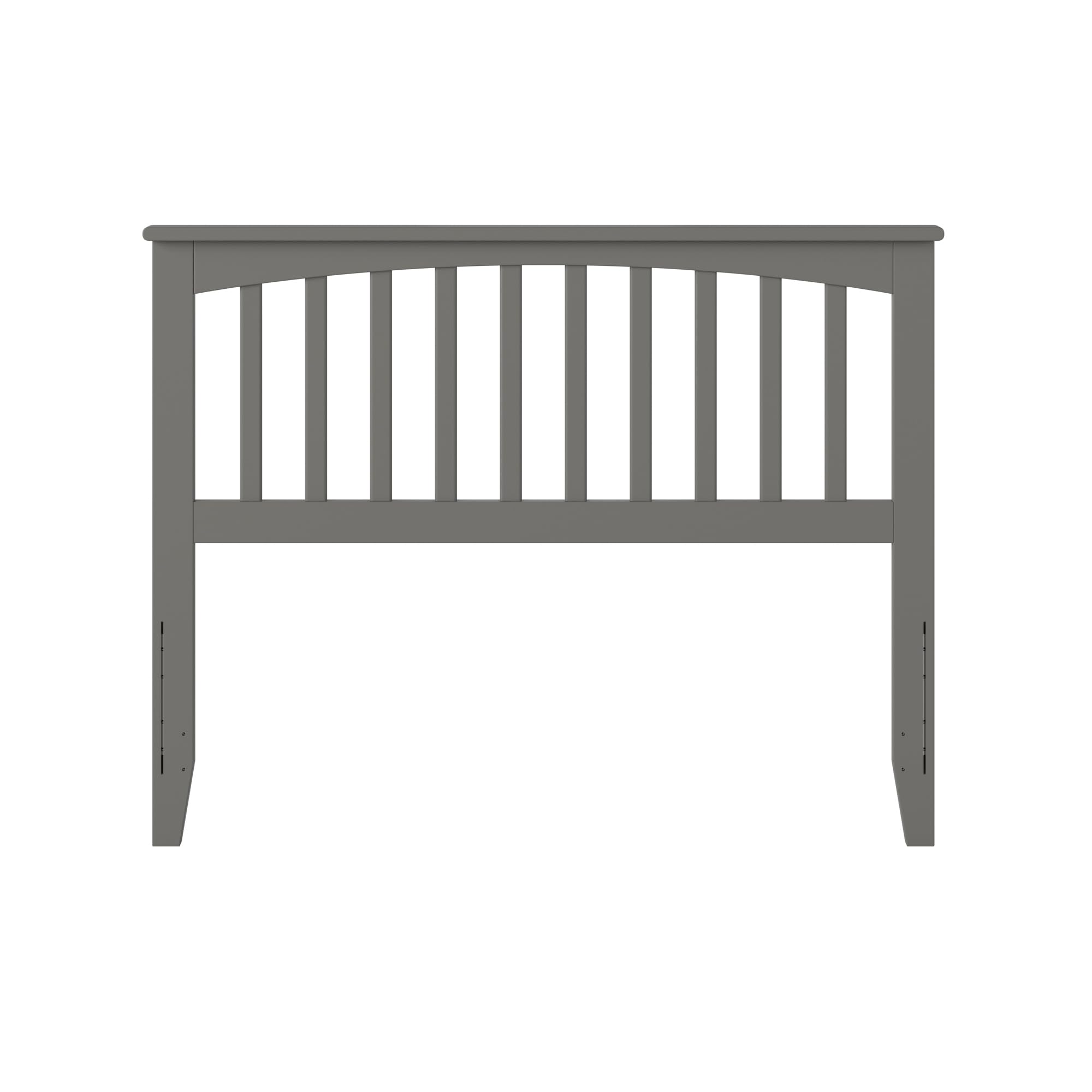 AFI Mission Full Solid Wood Headboard with USB Charging Ports - Grey Queen/King Size - Modern Bedroom Furniture for Home & Hotel Use