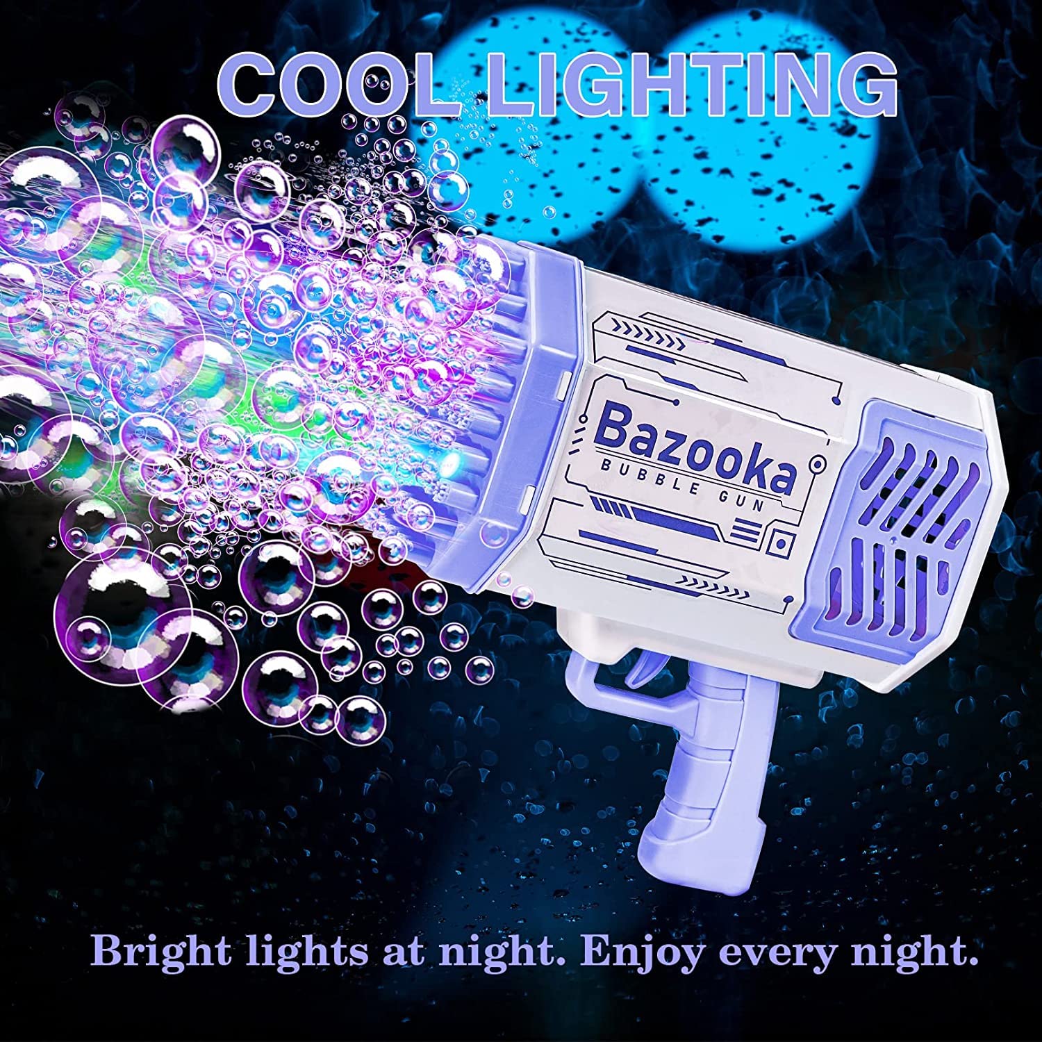 Electric Bubble Gun Bazooka Launcher - 69-Hole Bubble Blower Machine with Colorful LED Lights for Kids & Adults | Perfect for Birthday Parties, Weddings, Outdoor Play and Family Gatherings