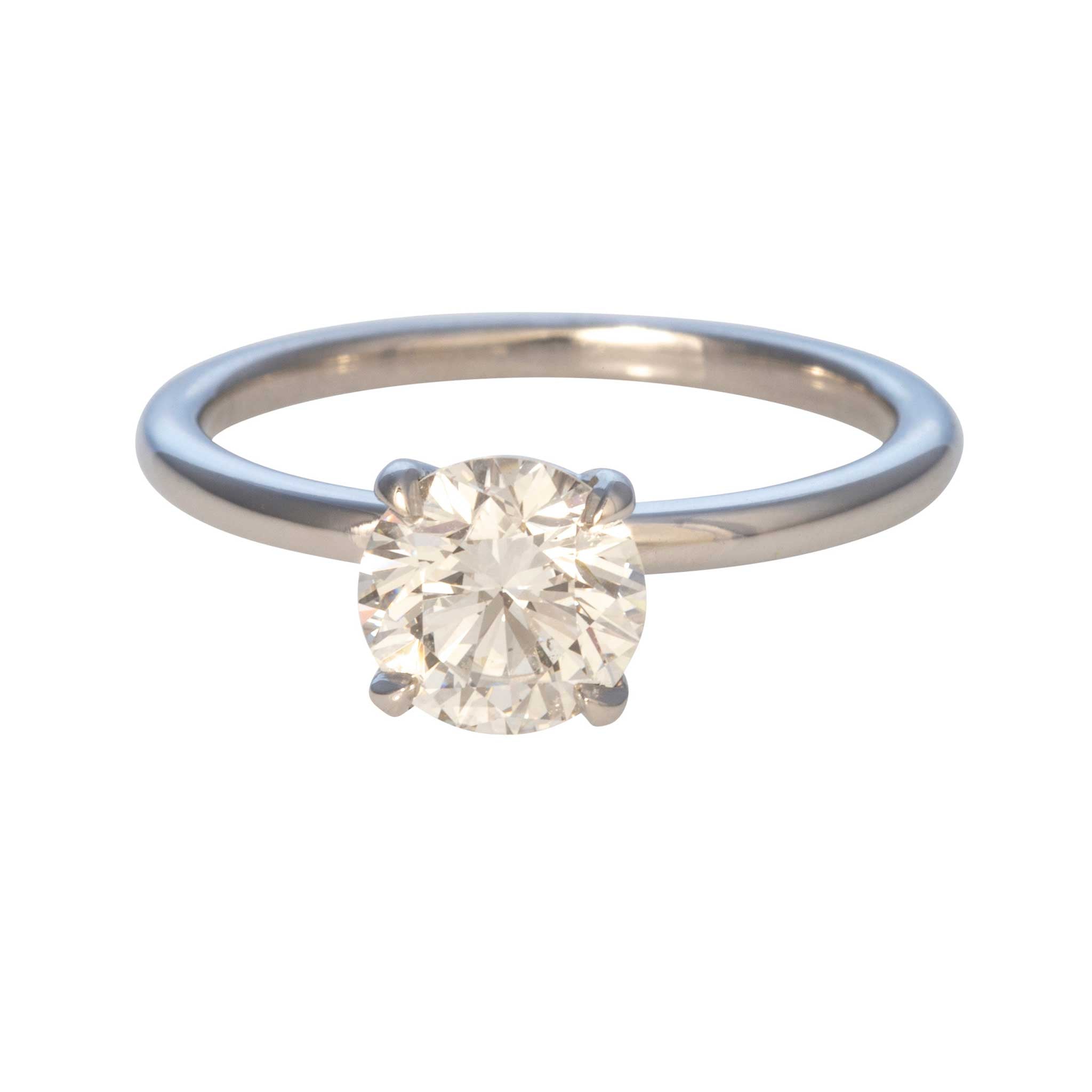 1.17ct F VS1 Round Brilliant Diamond Solitaire 14K White Gold Engagement Ring for Women - Perfect Wedding Proposal, Anniversary Gift & Bridal Jewelry