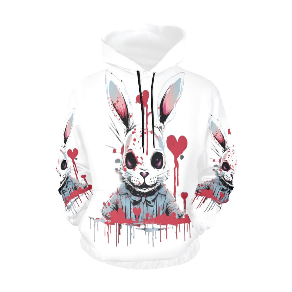 Mad Bunny Hoodie - Cute Bunny Graphic Pullover Sweatshirt for Women & Men | Cozy Fleece Hooded Sweater for Casual Wear, Street Style & Loungewear