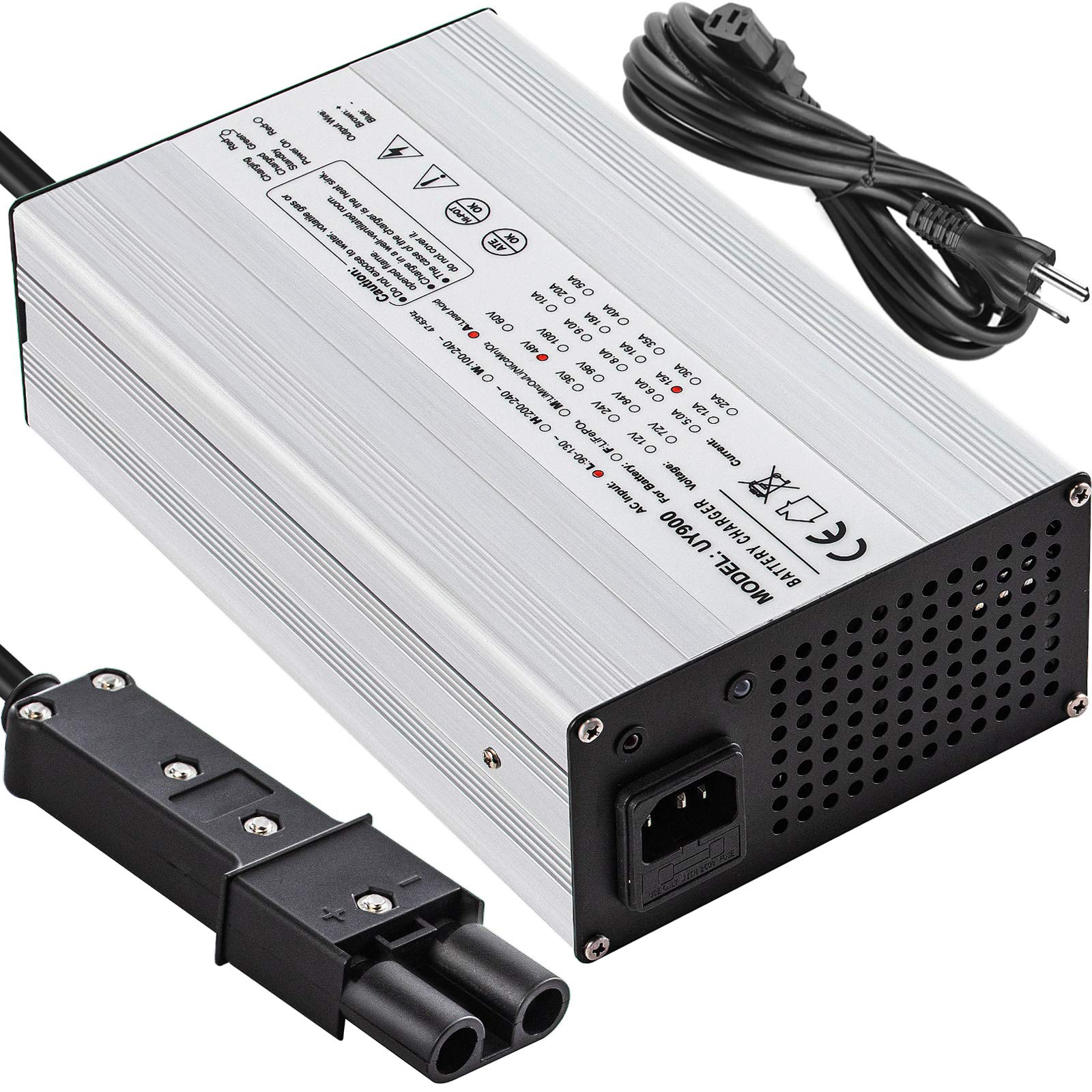 VEVOR 36V 18A Golf Cart Battery Charger for Club Car, Ez Go & Yamaha - Aluminum Shell, Splayed Plug & LED Display - Power Wise Electric Charger for Golf Carts, Utility Vehicles & Neighborhood EVs