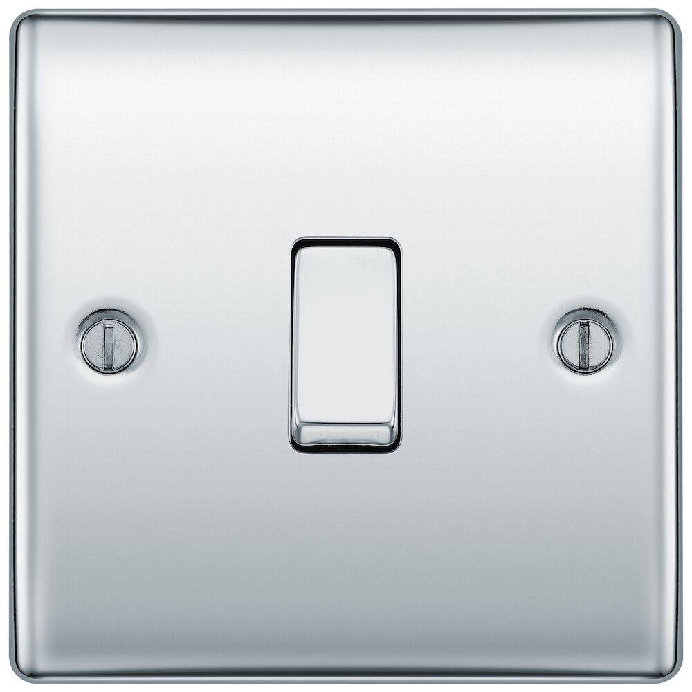 BG Nexus Metal Polished Chrome Intermediate Light Switch NPC13 - Premium Electrical Switch for Home, Office & Commercial Use