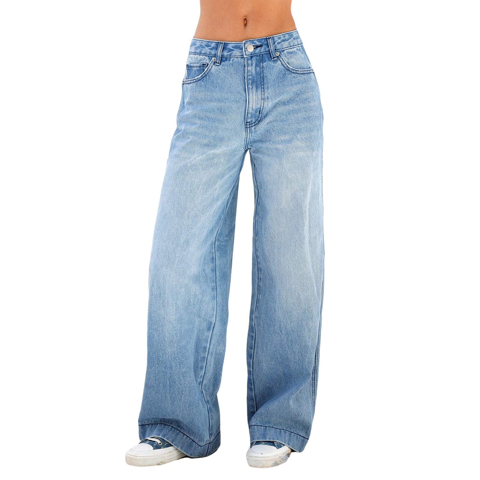 Women's High Waisted Mom Jeans - Vintage Baggy Boyfriend Jeans with Wide Leg & Ripped Details | Casual Streetwear for Everyday Wear, Date Night & Shopping