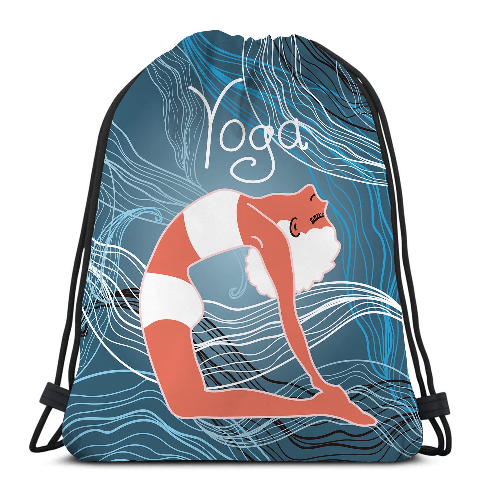 Waterproof Nylon Yoga Gym Backpack - Lightweight Drawstring Cinch Bag for Women & Girls | Perfect for Gymnastics, Shopping, Sports & Travel Gifts