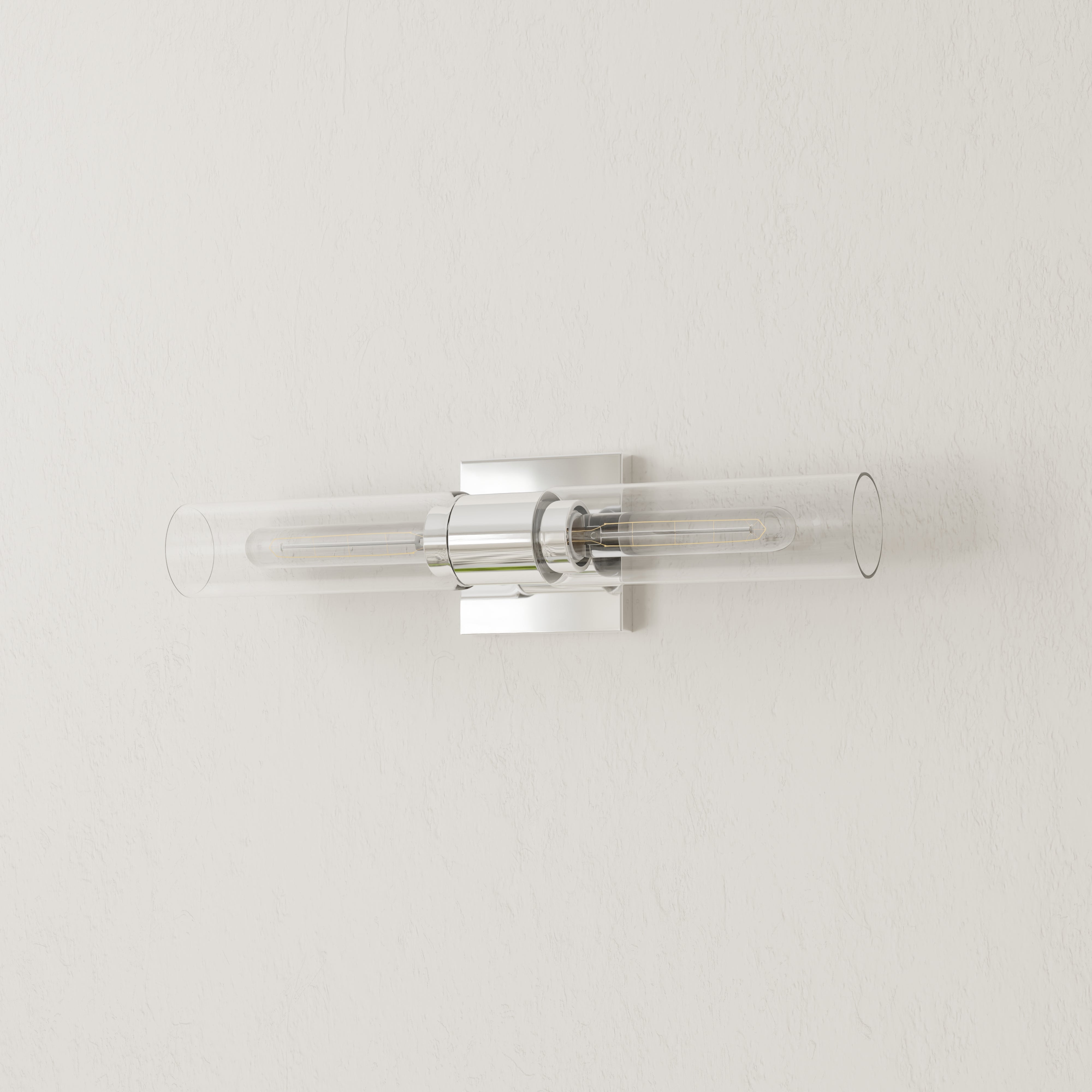 Clarion Collection 2-Light Clear Glass Bathroom Vanity Wall Sconce - Perfect for Bathroom, Powder Room, and Dressing Area Lighting