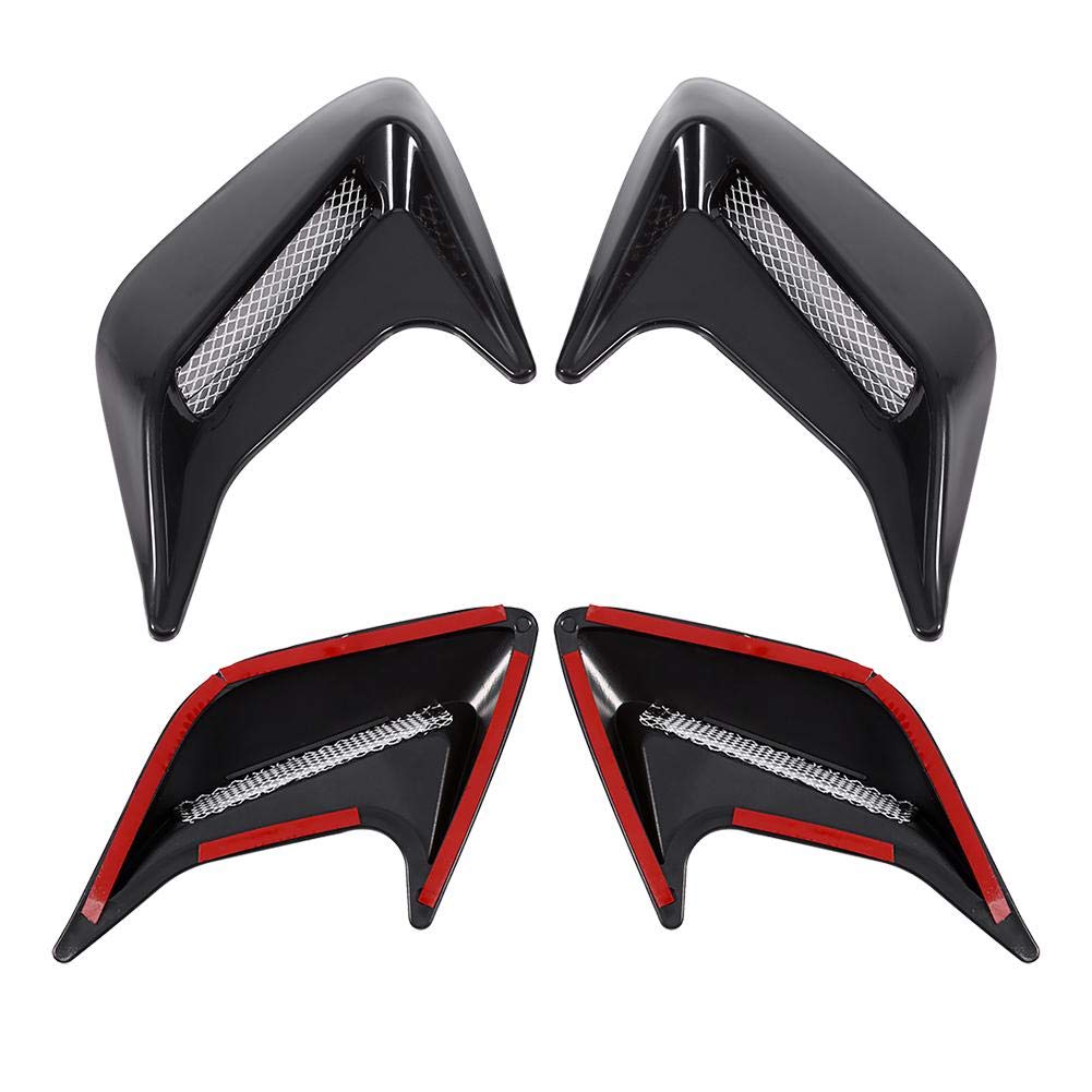 Universal 2x Car Air Vent Hood Scoops - Black Decorative Air Intake Vents with Strong 3M Double-Sided Adhesive Tape for DIY Automotive Customization | Perfect for Car Enthusiasts & Vehicle Styling Upgrades