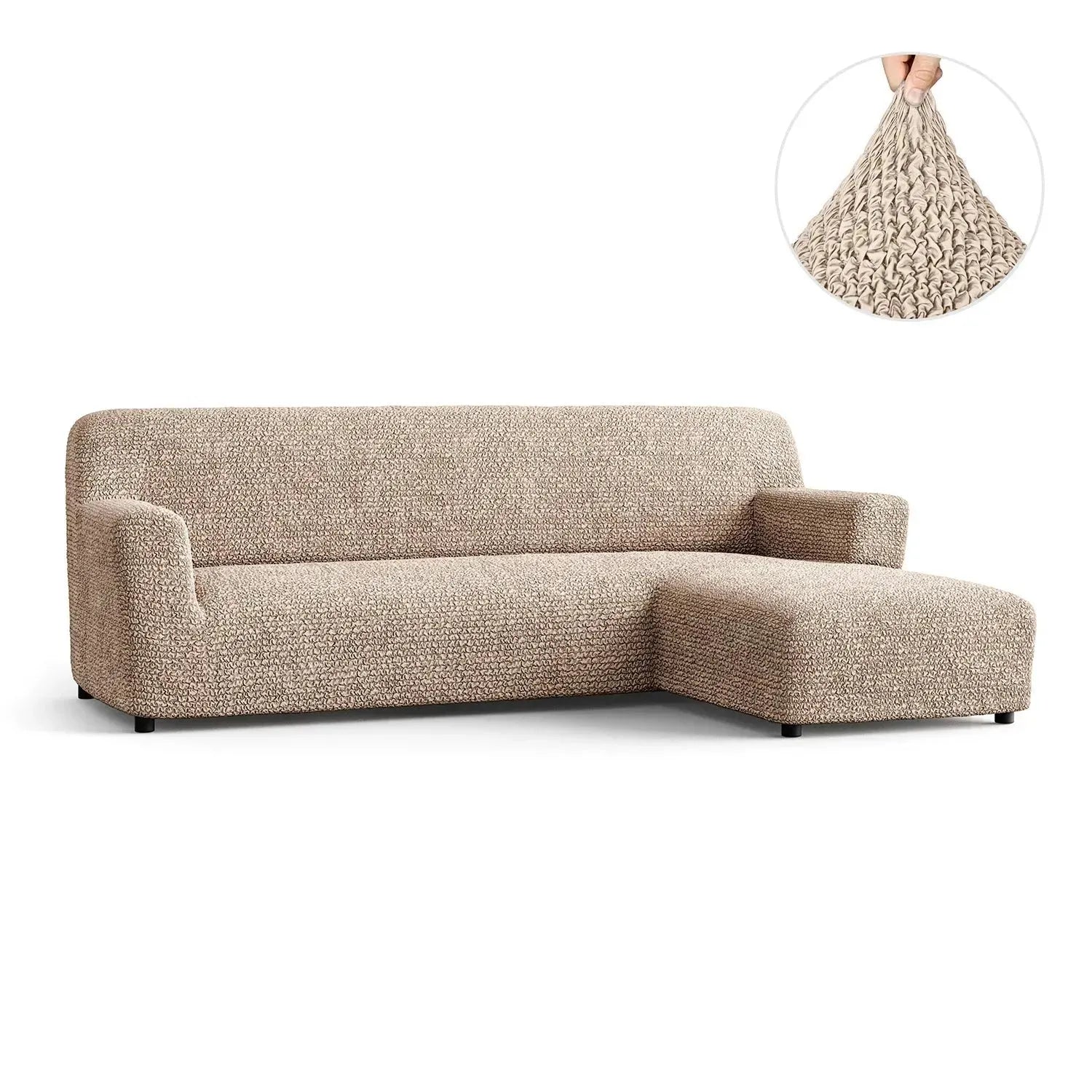 L Shaped Sofa Slipcover with Right Chaise - Premium Microfiber Stretchable Furniture Protector for Living Room, Sectional Couch Cover - Easy Wash & Anti-Slip Design for Home Decor