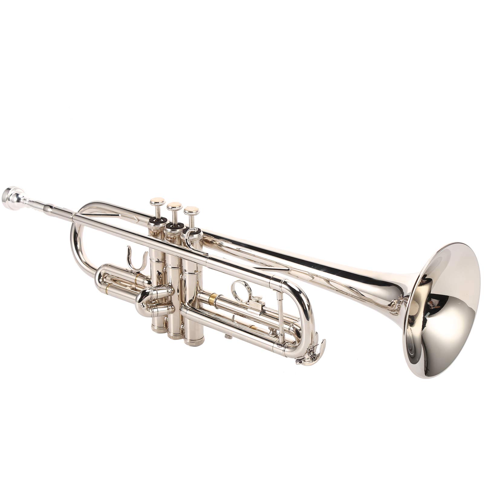 Professional Bb Trumpet with Silver Plated Mouthpiece - Brass Student Trumpet for Beginners | Perfect for School Bands, Music Lessons & Gifts for Musicians