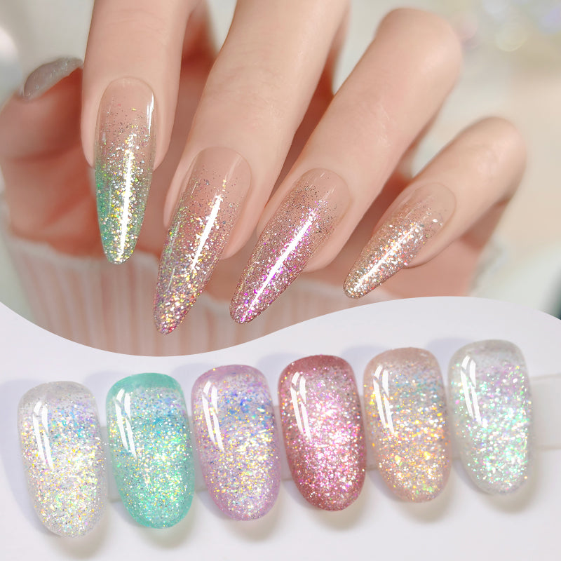 Reflective Glitter Gel Nail Polish - 10ml Starlight Crush for Long-Lasting Shine | Perfect for Manicures, Pedicures & Nail Art Designs