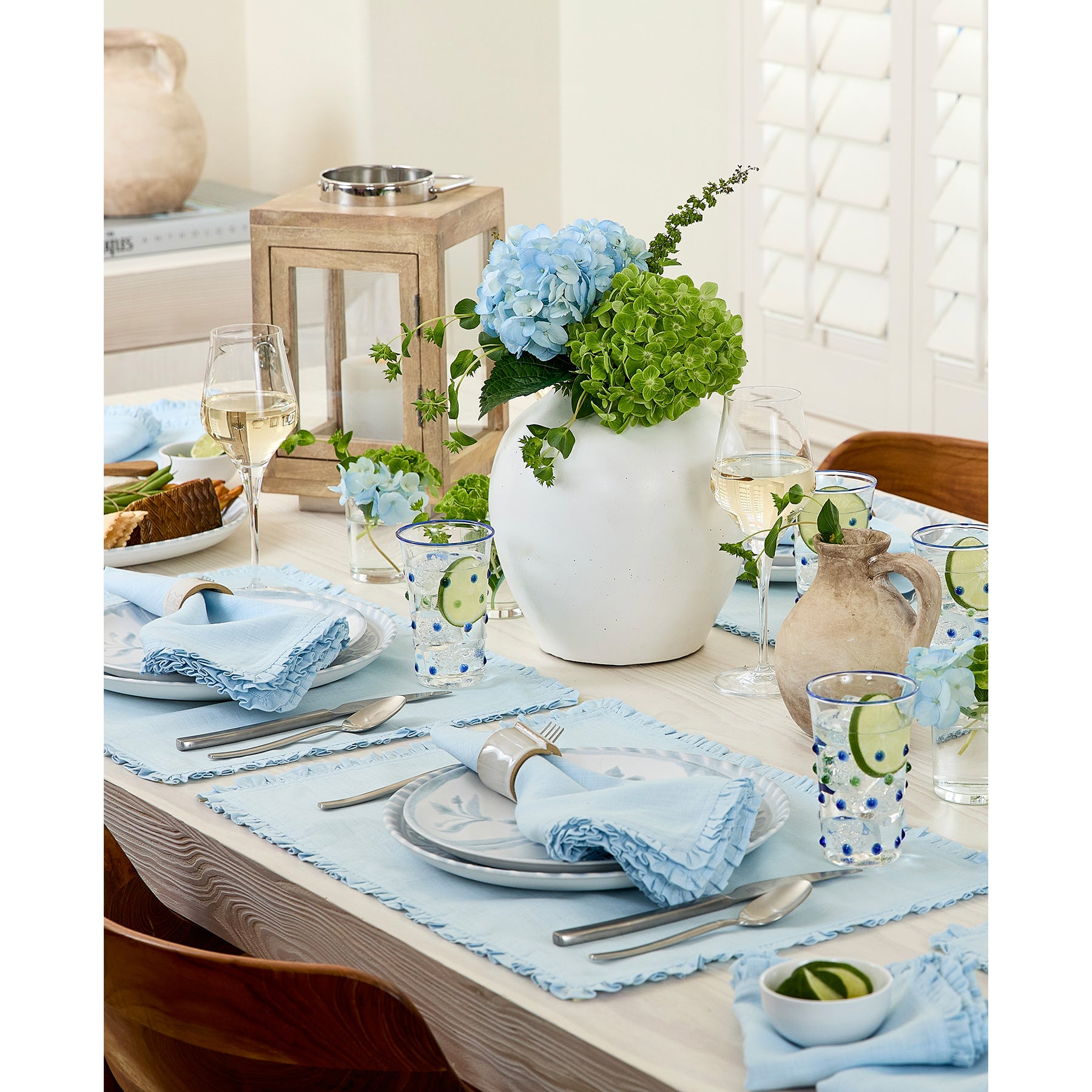 Juliette Ruffled Napkins - Set of 4 Premium Cotton Dinner Napkins for Formal Dining & Special Occasions