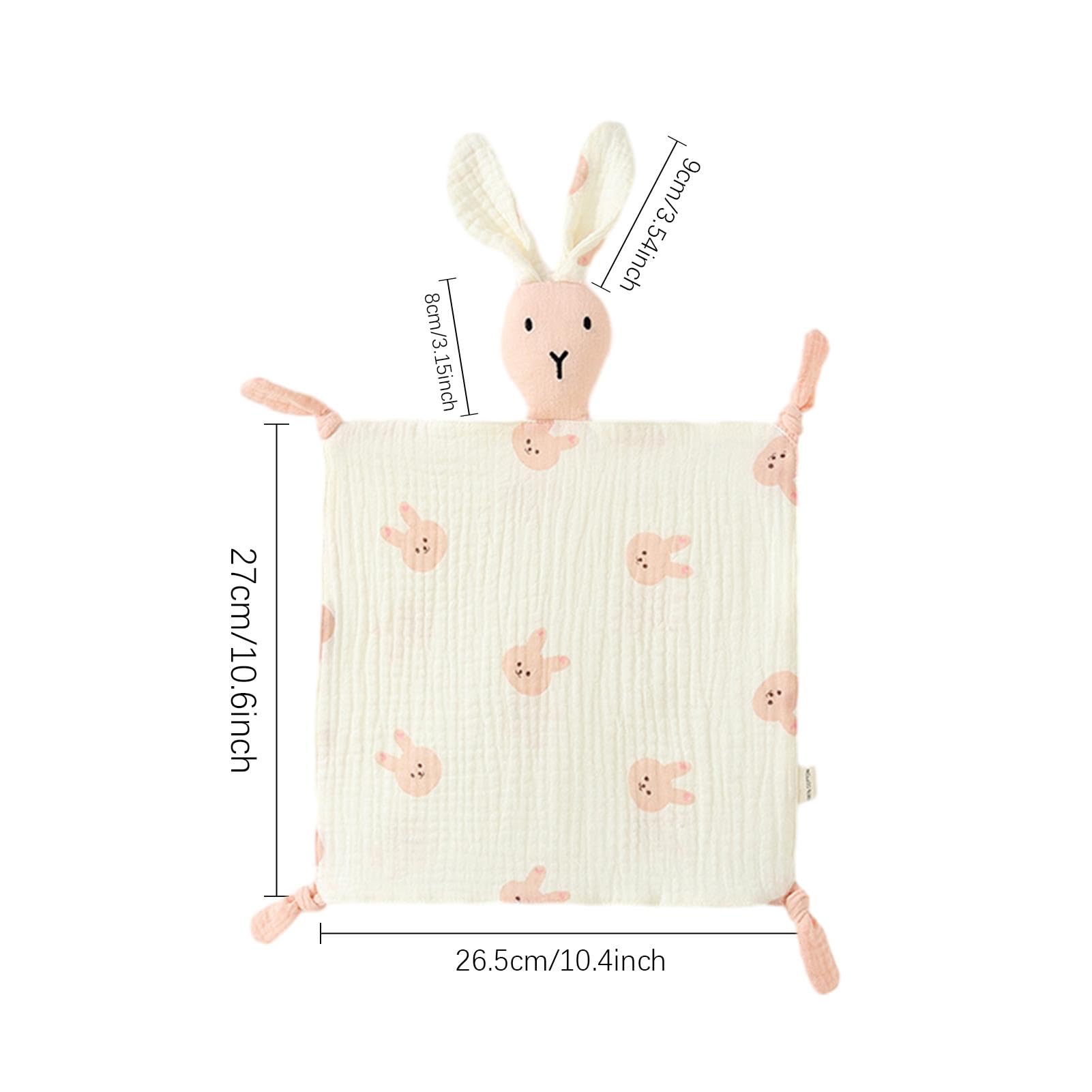 Soft Breathable Rabbit Security Kids Comforter Towel - Cotton Soothing Blanket for Boys & Girls - Perfect for Bedtime, Travel & Daycare Comfort
