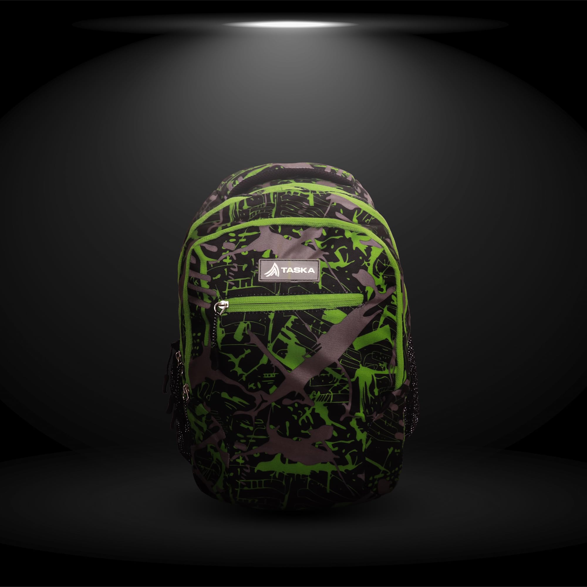 Water Resistant Polyester Laptop Backpack for College, School & Office - TASKA Kiddy Dark Green Unisex Bag with Rain Cover for Men, Women, Boys & Girls | Perfect for Commuting, Travel & Daily Use