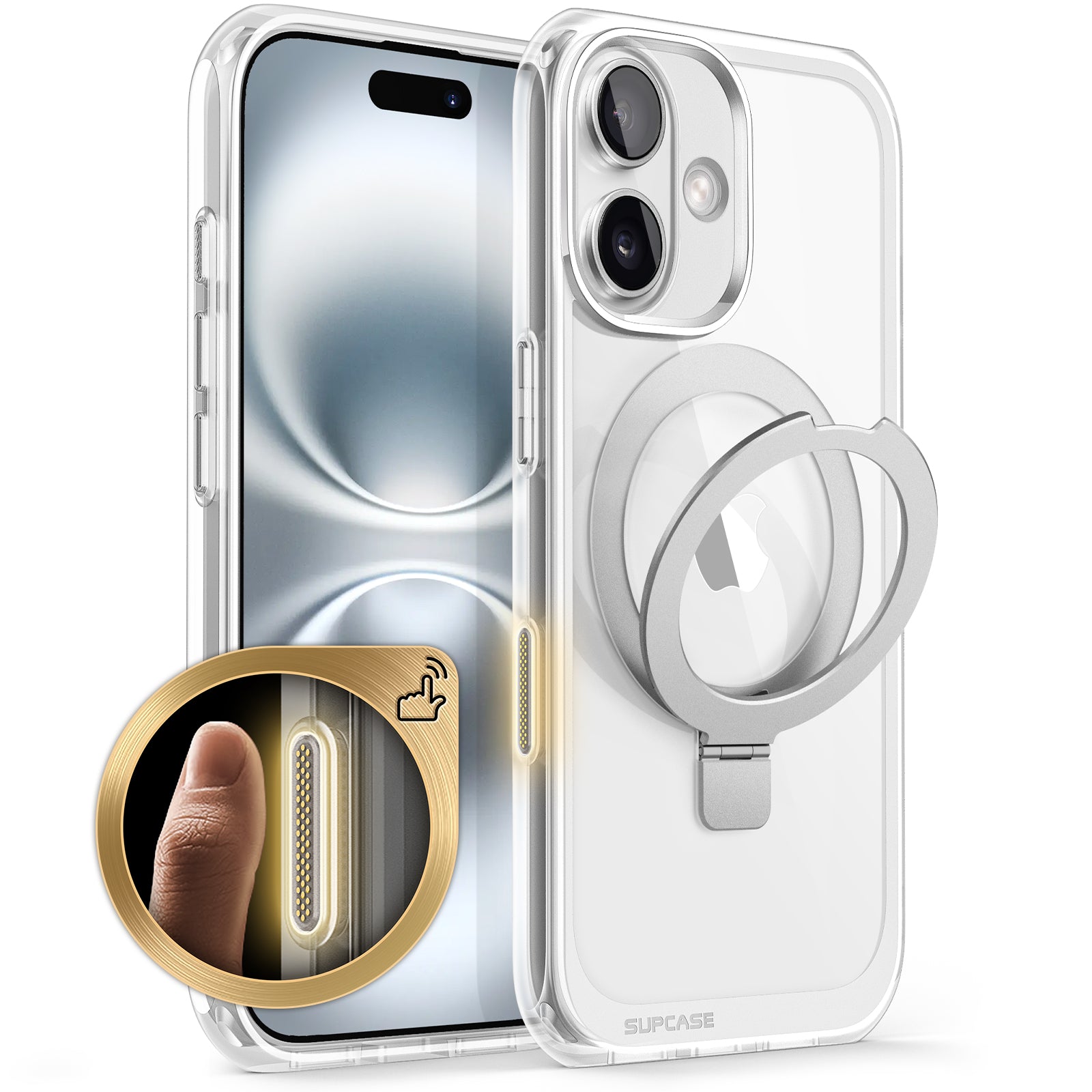 iPhone 16 6.1 Inch Unicorn Beetle MAG Stand Case - Slim Clear Protective Cover with MagSafe & Camera Control Button - Perfect for Work, Travel and Everyday Use