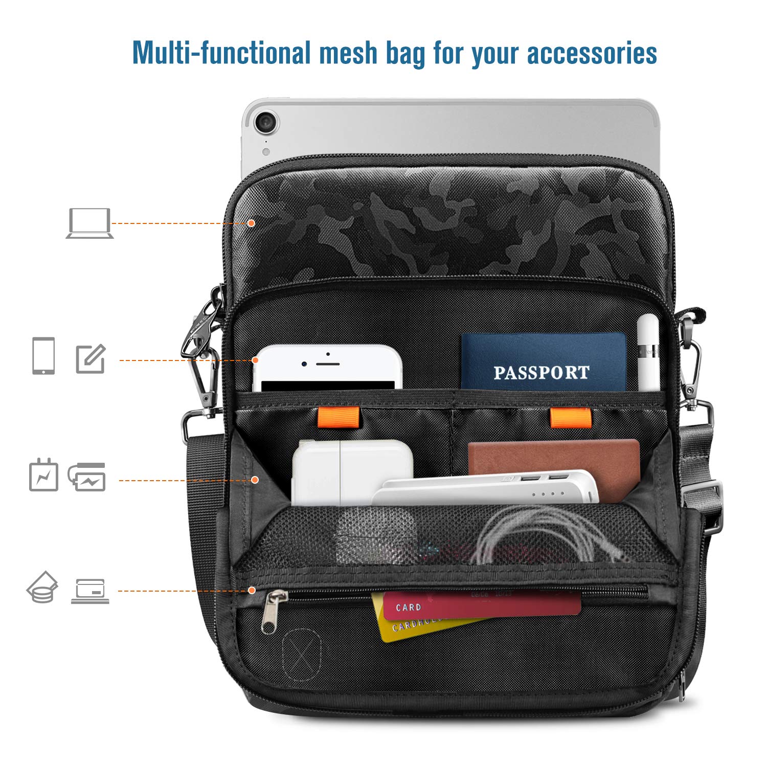 FINPAC 11 Inch Tablet Sleeve Case - Protective Briefcase Shoulder Bag for 11