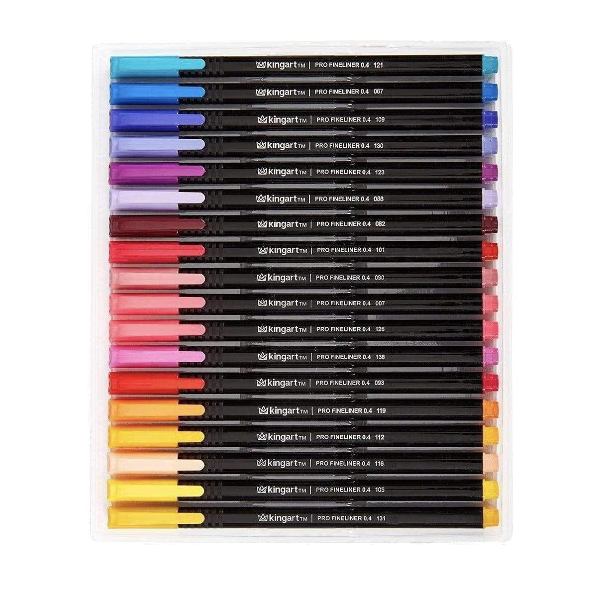 KINGART PRO Fineliner Pens - 36 Vibrant Colors, 0.4mm Ultra-Fine Tip, Triangular Ergonomic Grip for Comfortable Writing - Perfect for Sketching, Bullet Journaling, Calligraphy & Art Projects