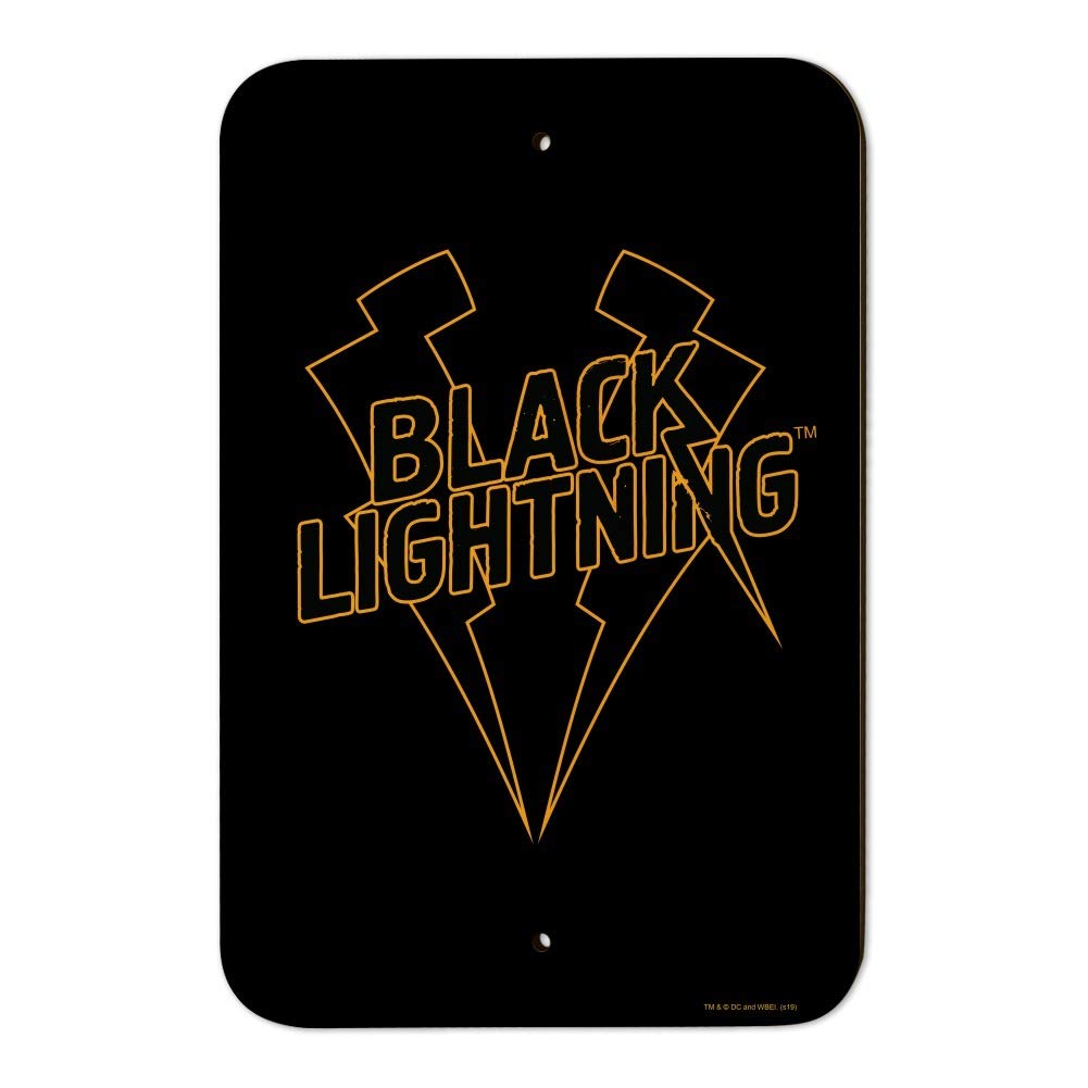 Black Lightning Logo Sign for Home, Office & Business - Custom Wall Decor for Superhero Fans & Modern Spaces