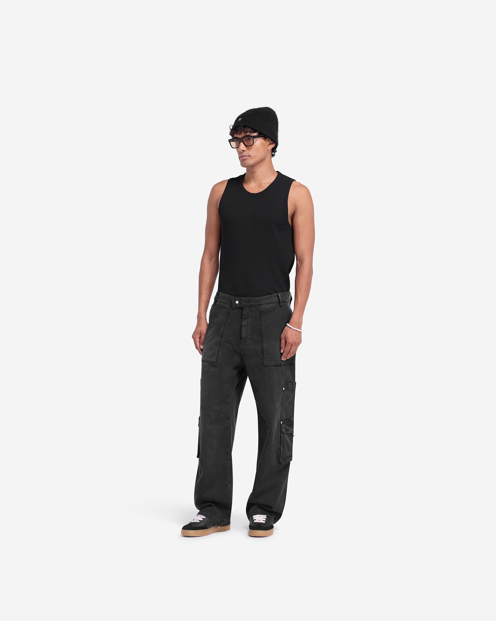 Men's Workshop Pants - Washed Black Denim Workwear for Construction & DIY Projects
