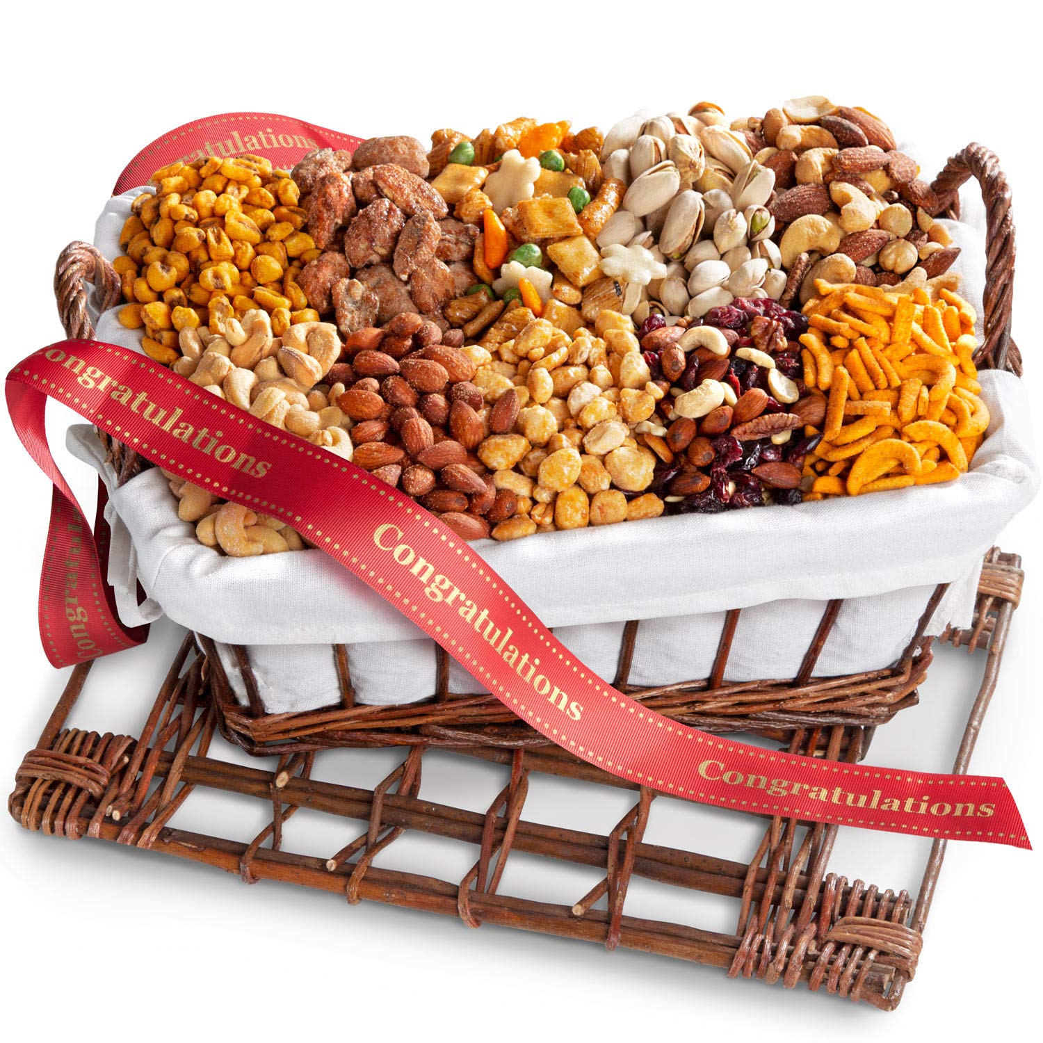Premium Snacks and Nuts Gift Basket - Perfect for Congratulations, Birthdays & Holidays - Thoughtful Present for Office Parties, Housewarming & Special Occasions