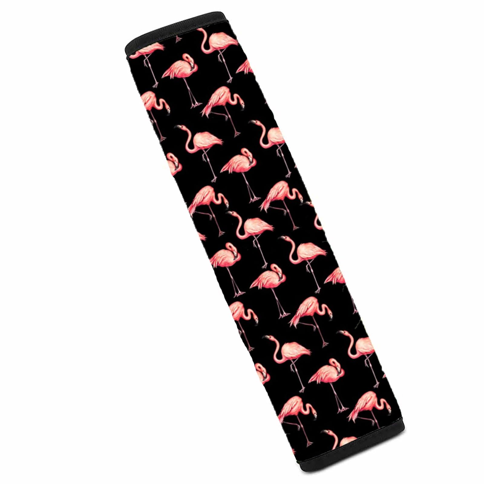 Black Flamingo Car Seat Belt Strap Covers - Soft Shoulder Pads for Adults & Kids - Neck Protection for Women, Men, Girls & Boys - Universal Fit for Cars, SUVs & Trucks - Perfect for Commuting, Road Trips & Daily Driving - Also Great as Backpack Straps & Handbag Accessories