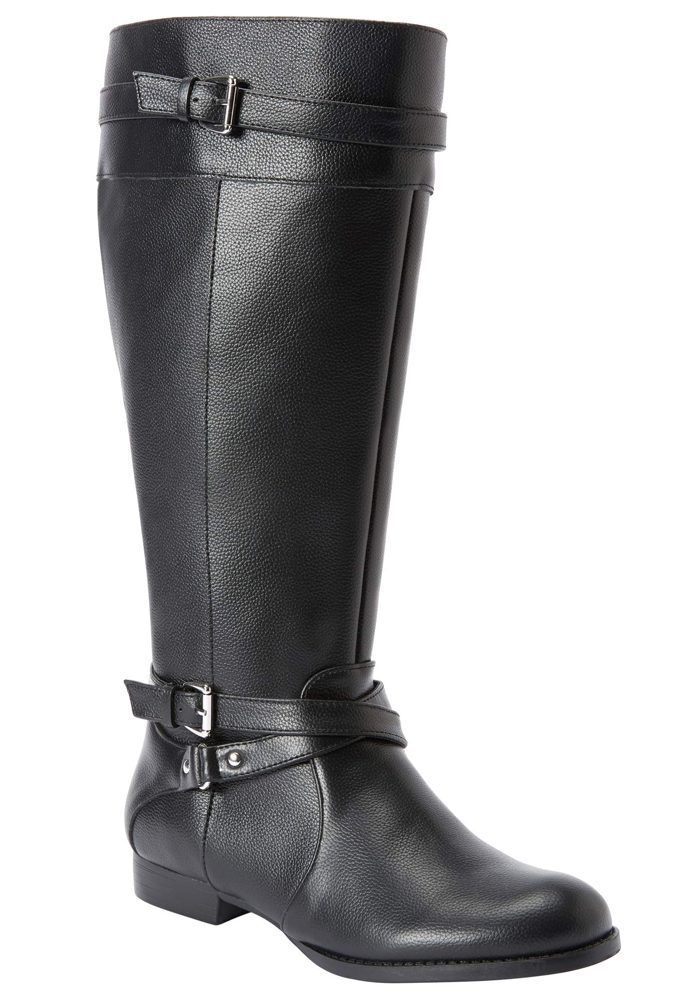 Comfortview Women's Wide Width Leather Boots - The Janis Wide Calf Ankle Boots for Fall & Winter | Comfortable Fashion Boots for Work, Casual & Outdoor Wear