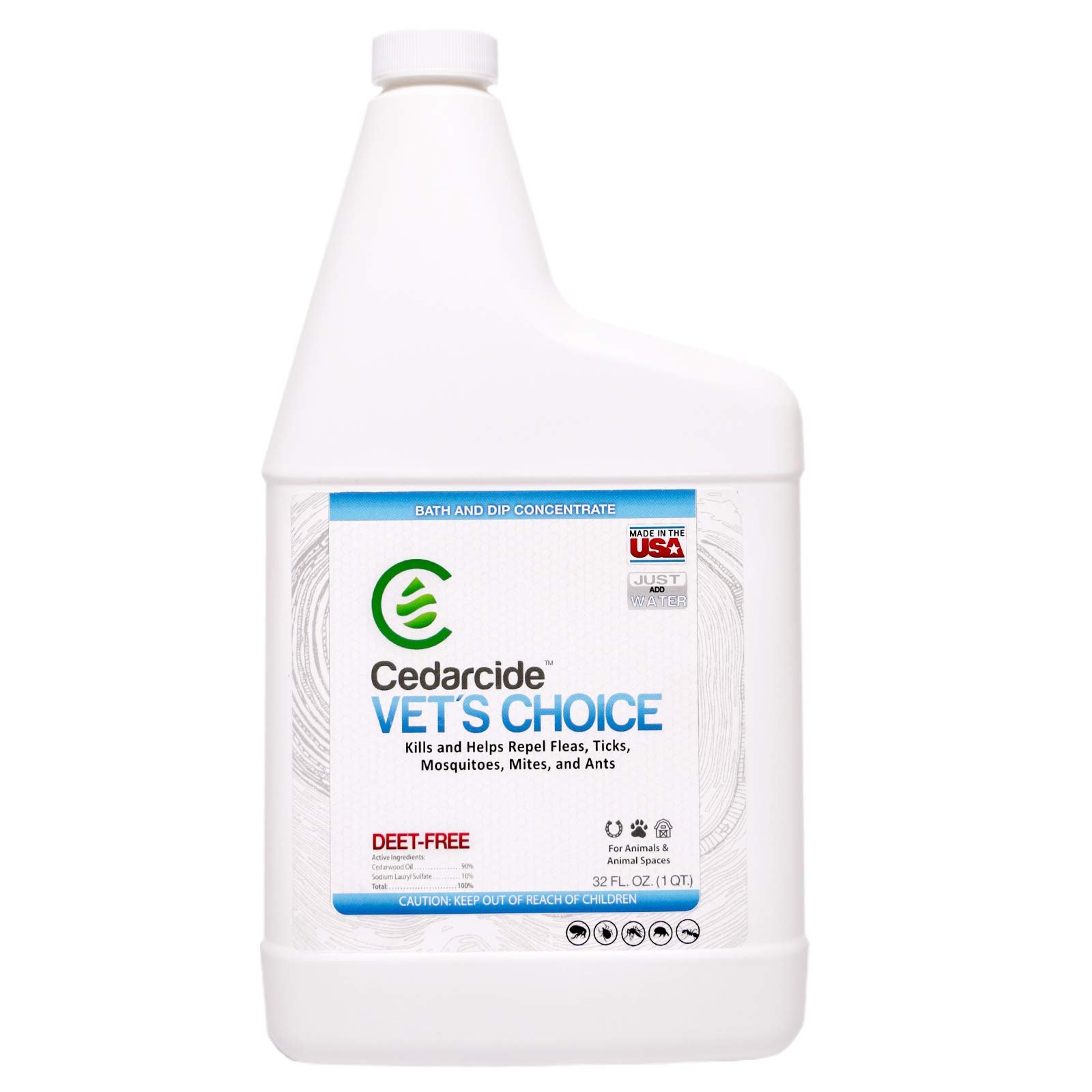 Cedarcide Vet's Choice Flea & Tick Dip Concentrate for Dogs, Cats & Livestock - 6 Quarts | Kills & Repels Fleas, Ticks, Mosquitoes & Biting Insects | Safe for Pets & Animals | Ideal for Bathing, Spraying & Outdoor Protection